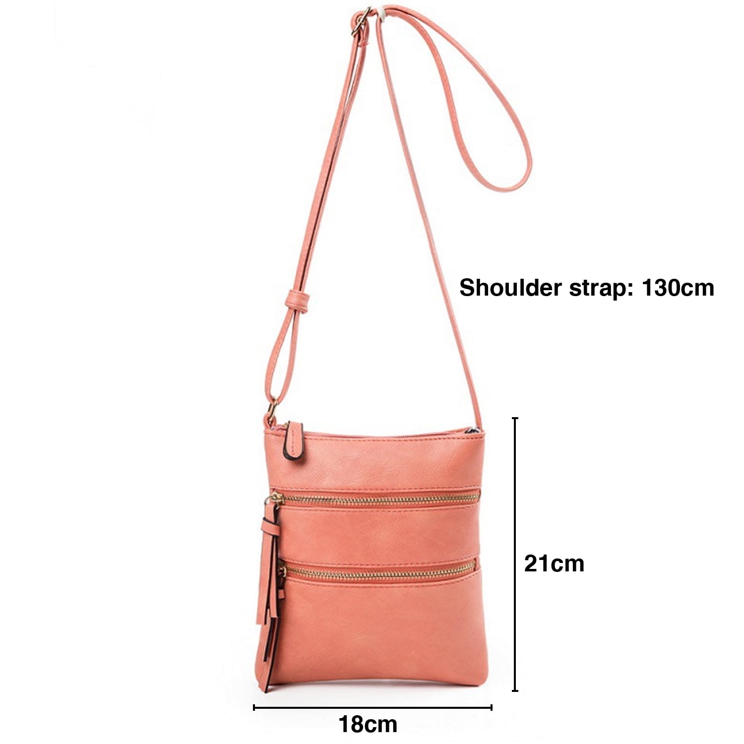 Small Crossbody Purses for Women Multi Pocket Travel Bag Over The Shoulder with Extra Long Strap - Beige Watermelon Red - Image 3