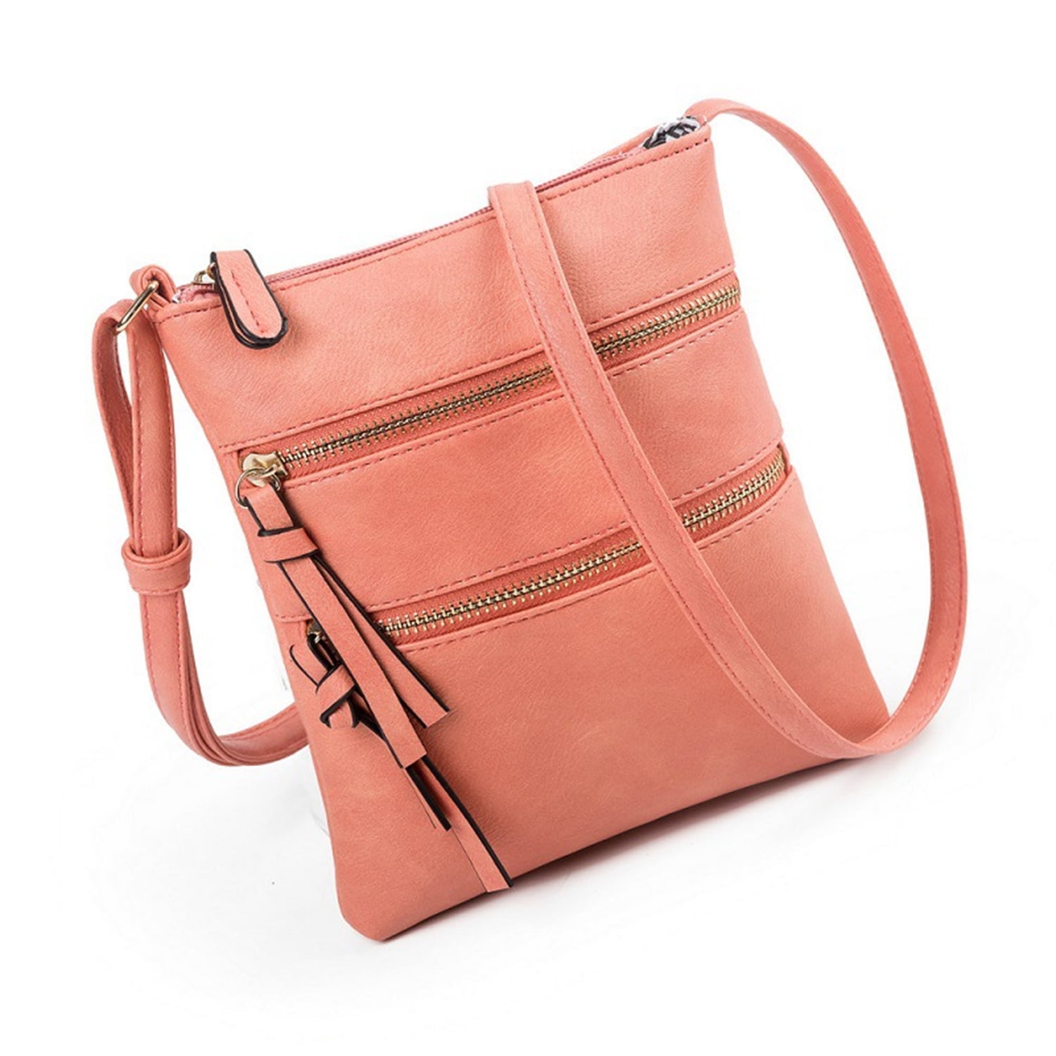 Small Crossbody Purses for Women Multi Pocket Travel Bag Over The Shoulder with Extra Long Strap - Beige Watermelon Red - Image 4
