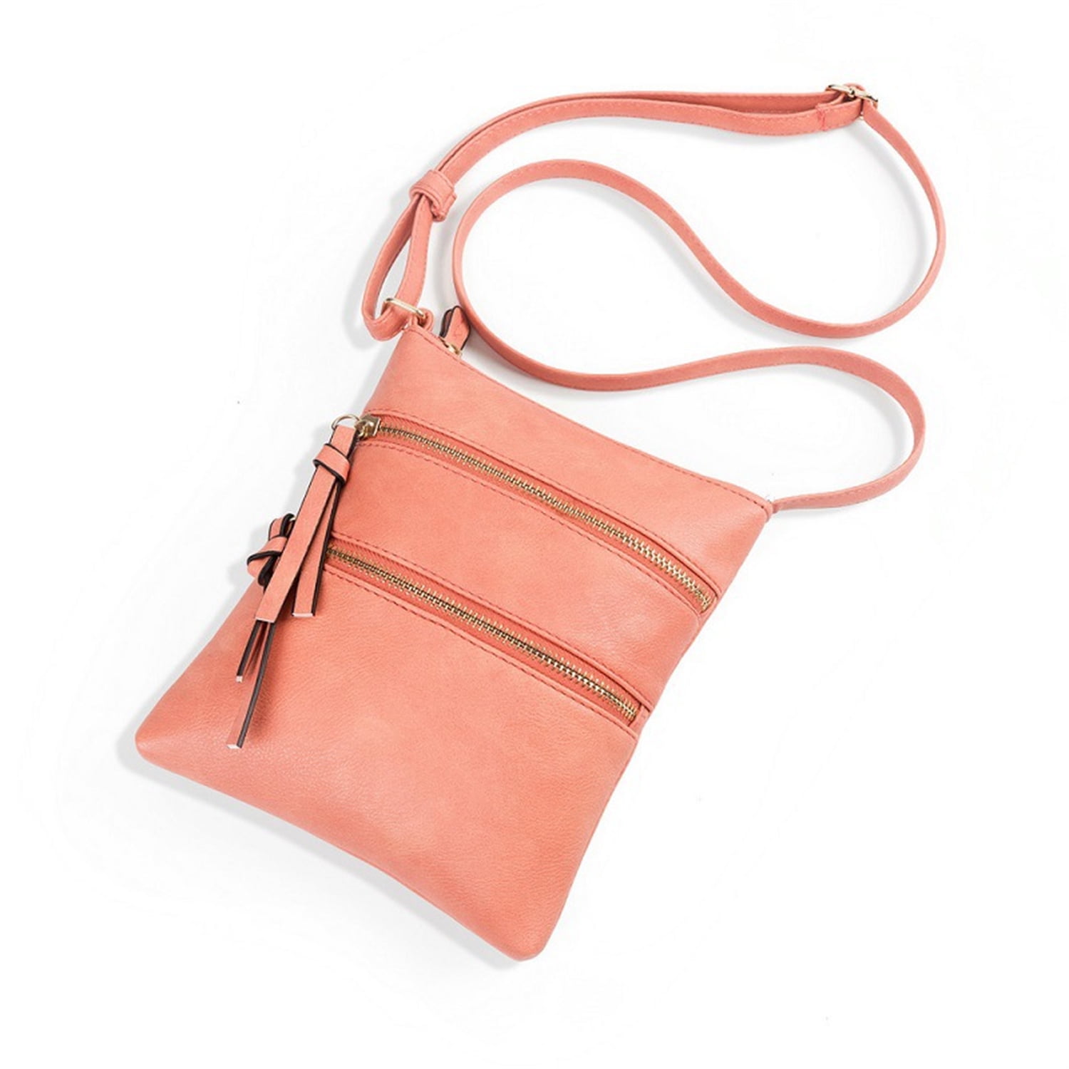 Small Crossbody Purses for Women Multi Pocket Travel Bag Over The Shoulder with Extra Long Strap - Beige Watermelon Red - Image 5