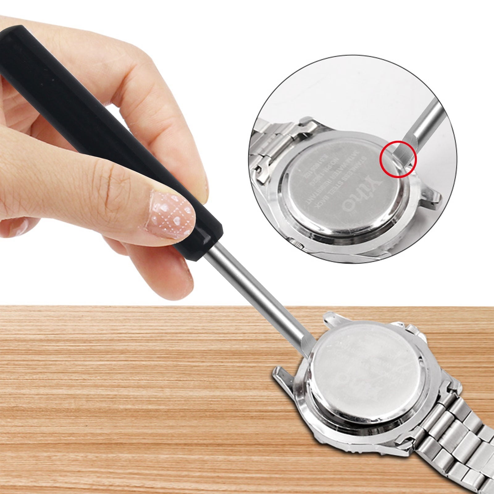 Pry Remover Battery Watches Cover Tools Stick Case Opener Watch Back Tools & Home Improvement Silver - Image 1
