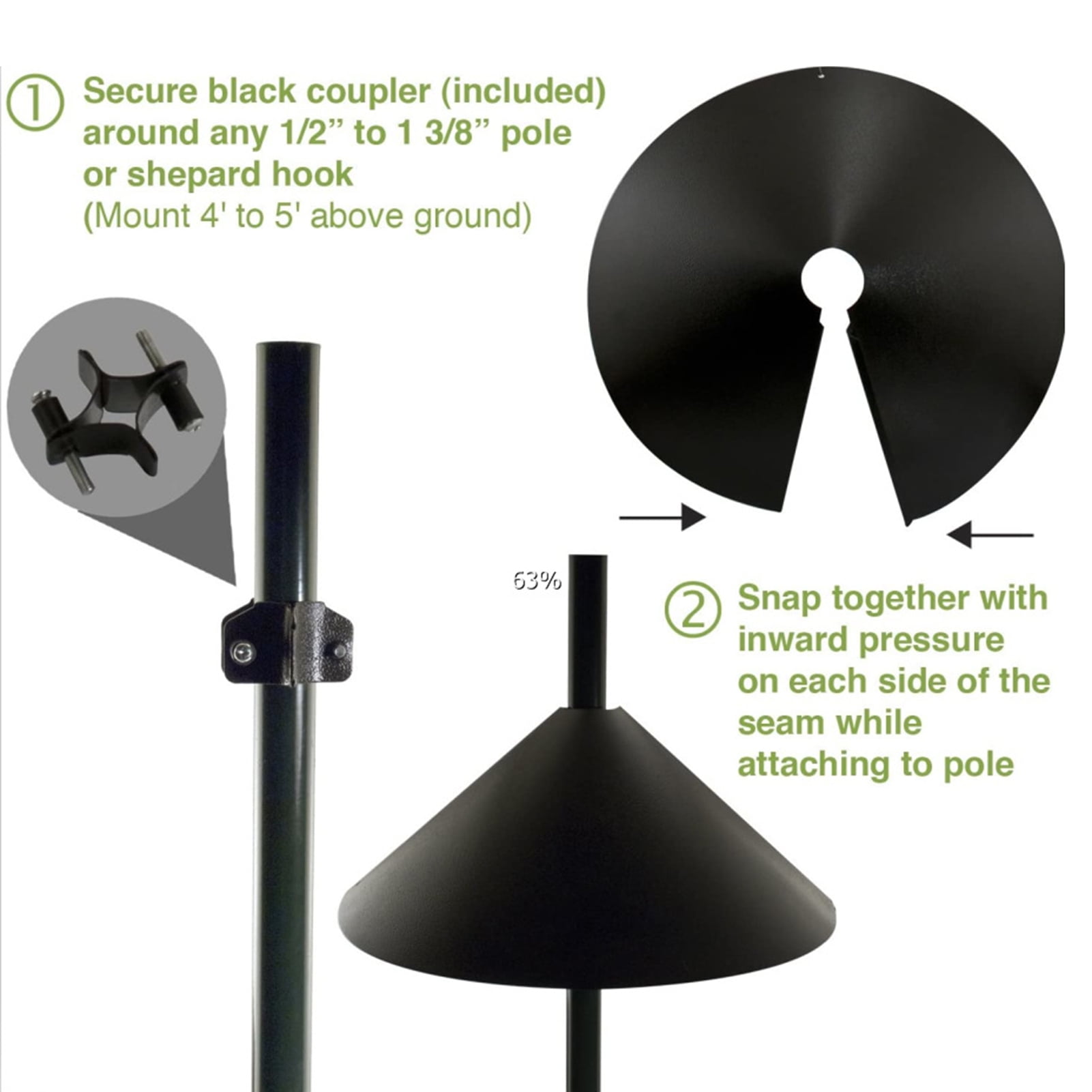 Squirrel Proof Baffle 鈥?12/14/16/18 Inches Wide Squirrel Protection for Bird Feeders 鈥?Anti-Rust Galvanized Steel Hangable Baffle, Protects Bird Houses from Squirrels 18
