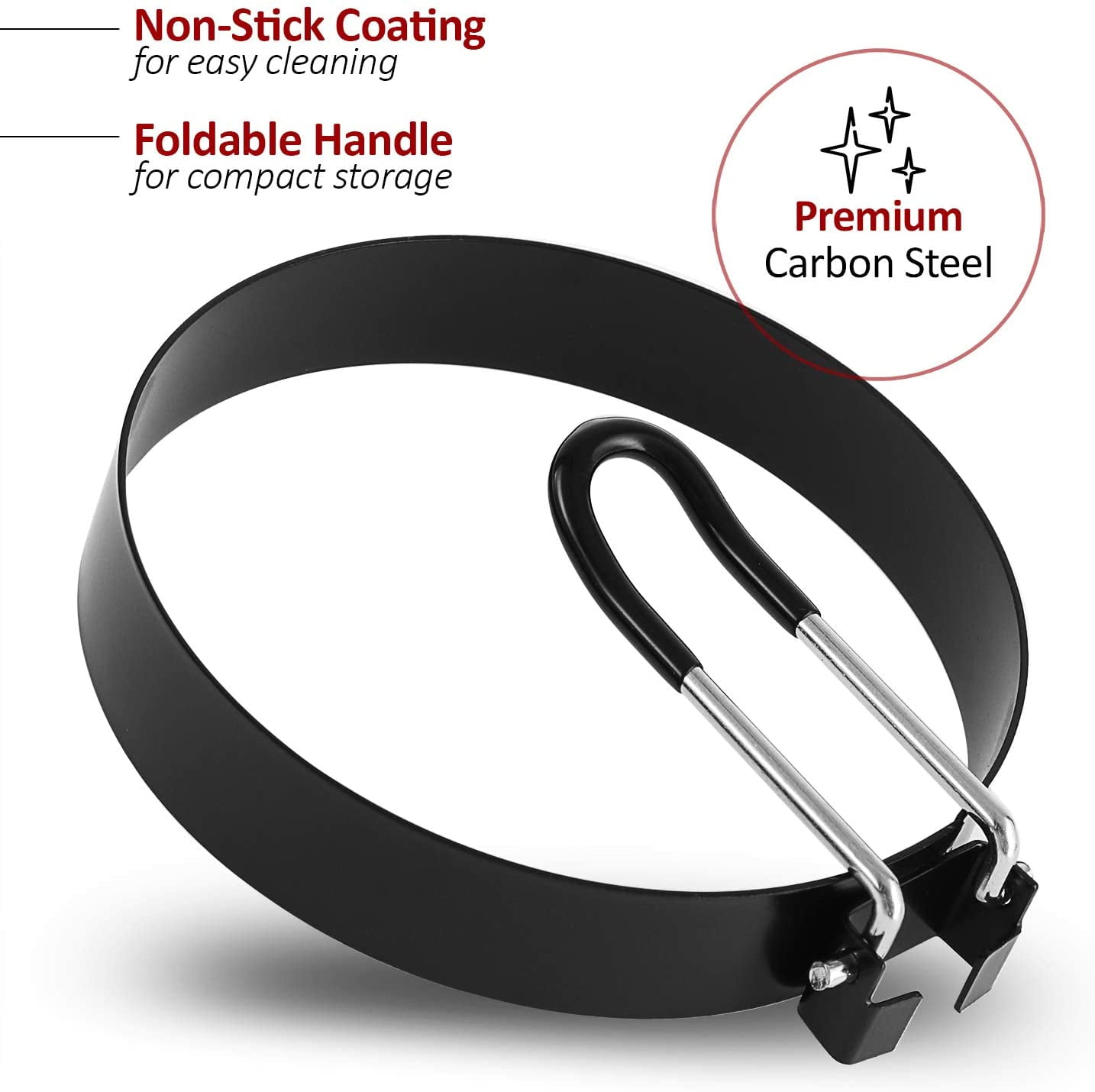 Eggs Rings, 4 Pack Stainless Steel Egg Cooking Rings, Pancake Mold for frying Eggs and Omelet 3.7