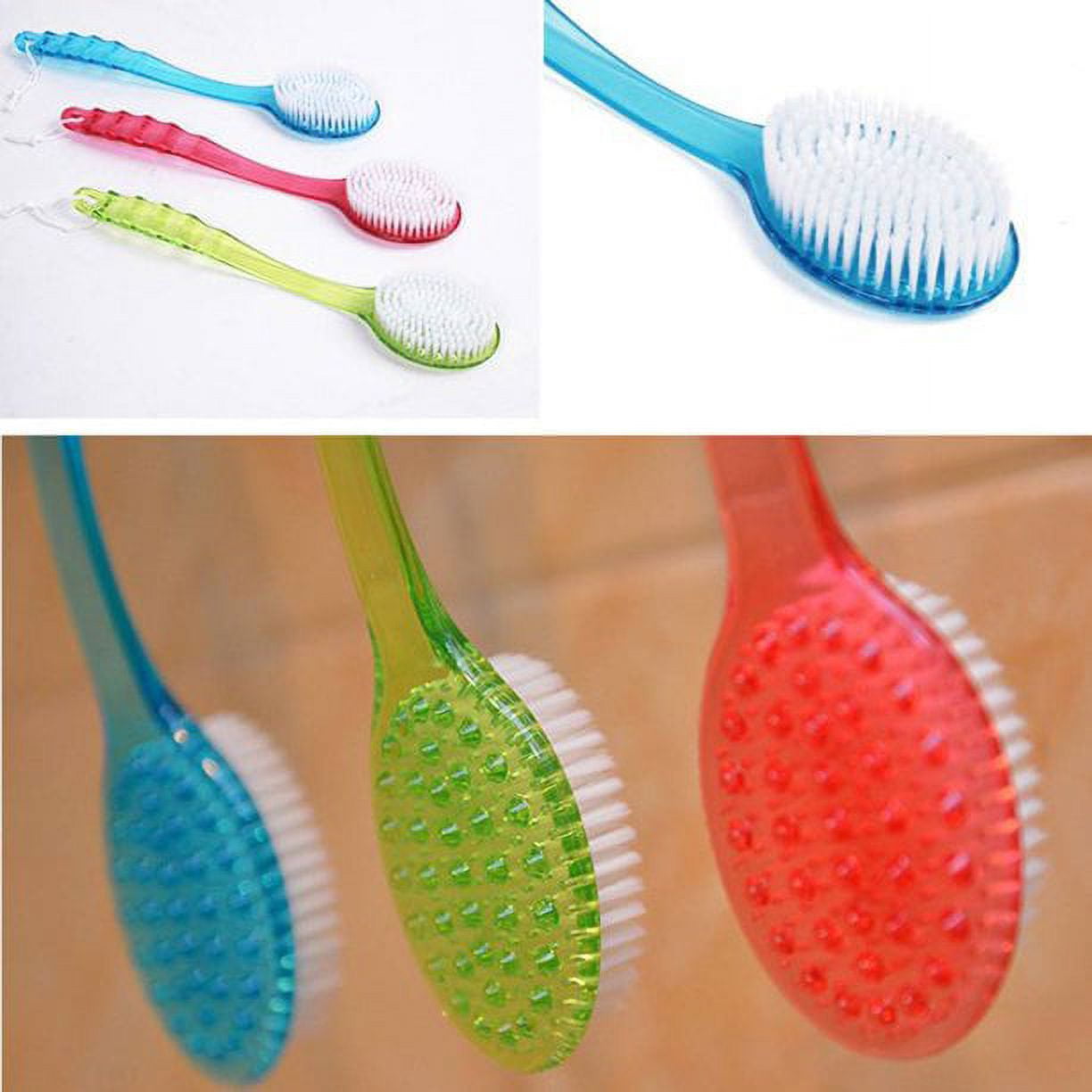 Warkul Long Handled Bath Shower Back Brush Body Scrubber Massager Skin Cleaning Tool Brush 2023 New Blue - Image 3
