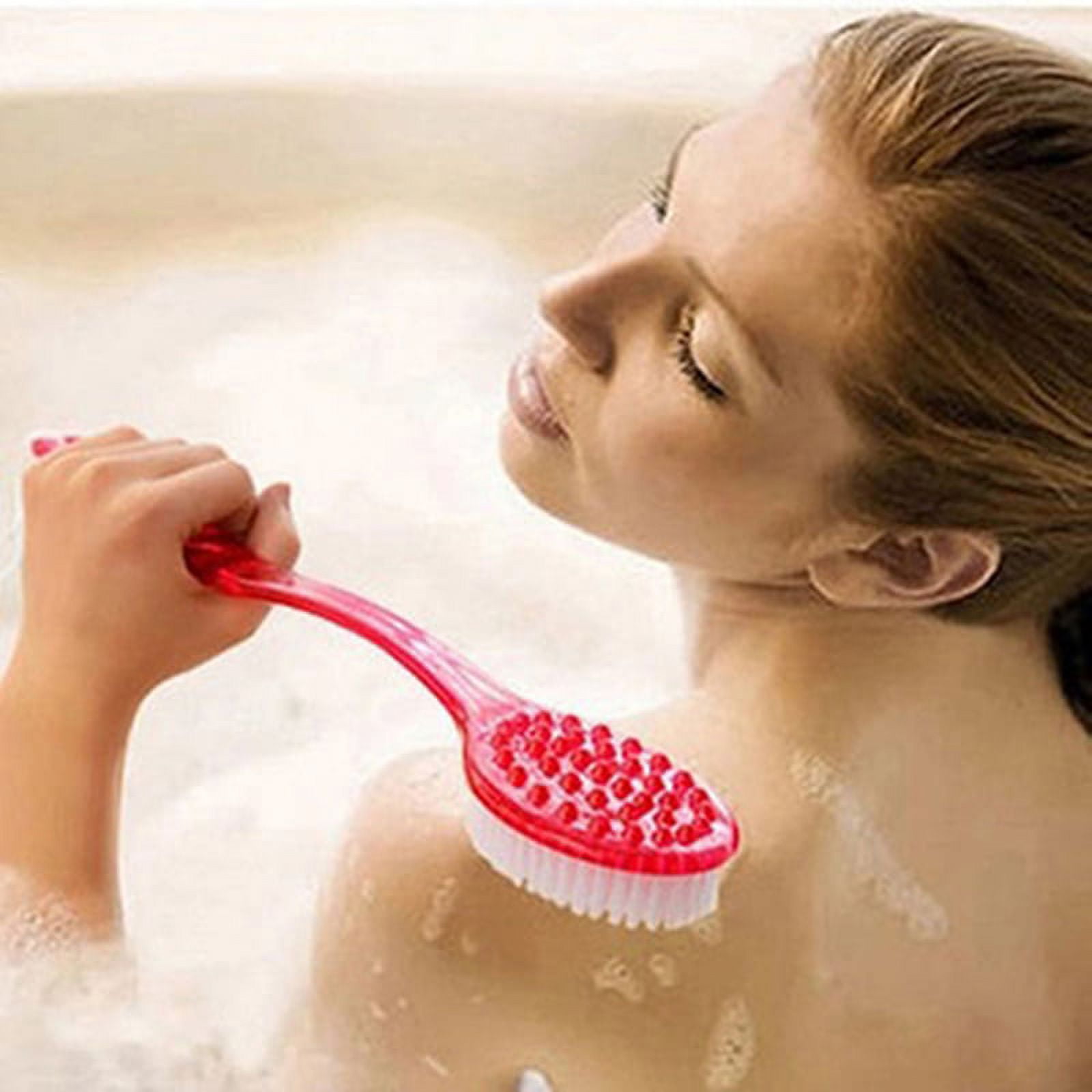 Warkul Long Handled Bath Shower Back Brush Body Scrubber Massager Skin Cleaning Tool Brush 2023 New Rose Red - Image 3