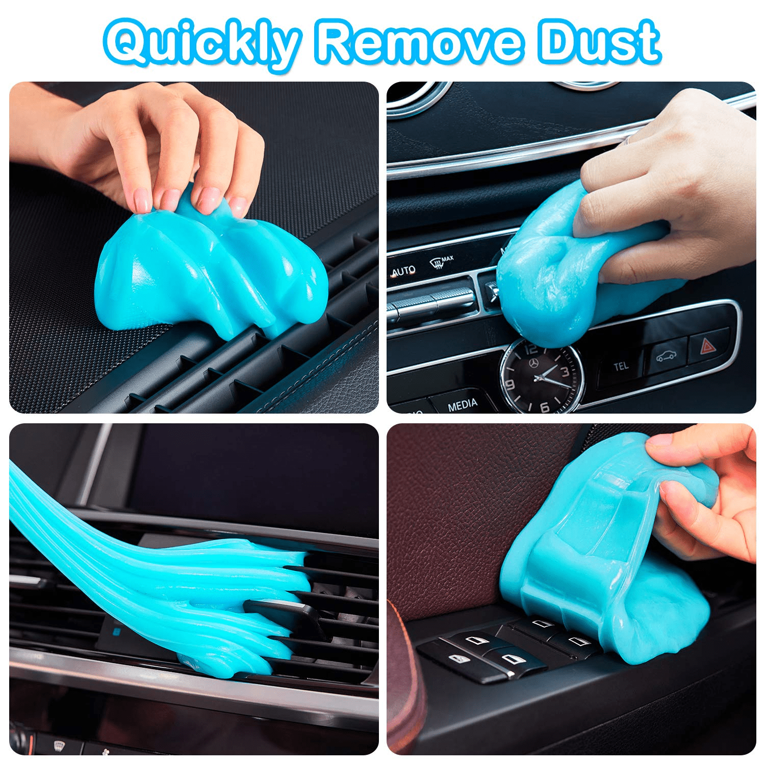 Car Cleaning Gel, Cleaning Gel for Car Cleaning Putty Car Slime for Cleaning Car Detailing Putty Detail Tools Car Interior Cleaner Automotive Car Cleaning Kits Keyboard Cleaner Blue - Image 2