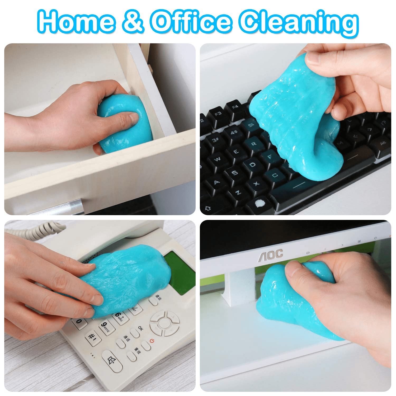 Car Cleaning Gel, Cleaning Gel for Car Cleaning Putty Car Slime for Cleaning Car Detailing Putty Detail Tools Car Interior Cleaner Automotive Car Cleaning Kits Keyboard Cleaner Blue - Image 3