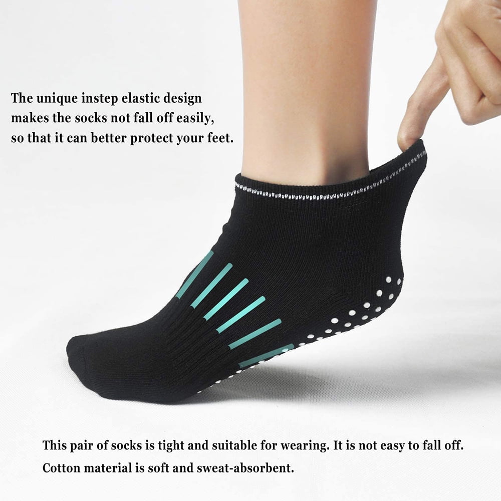EASTIN 4 Pair Anti Slip Non Skid Slipper Socks with Grips Sticky Home Hospital Athletic Socks for Adult Women - Image 2