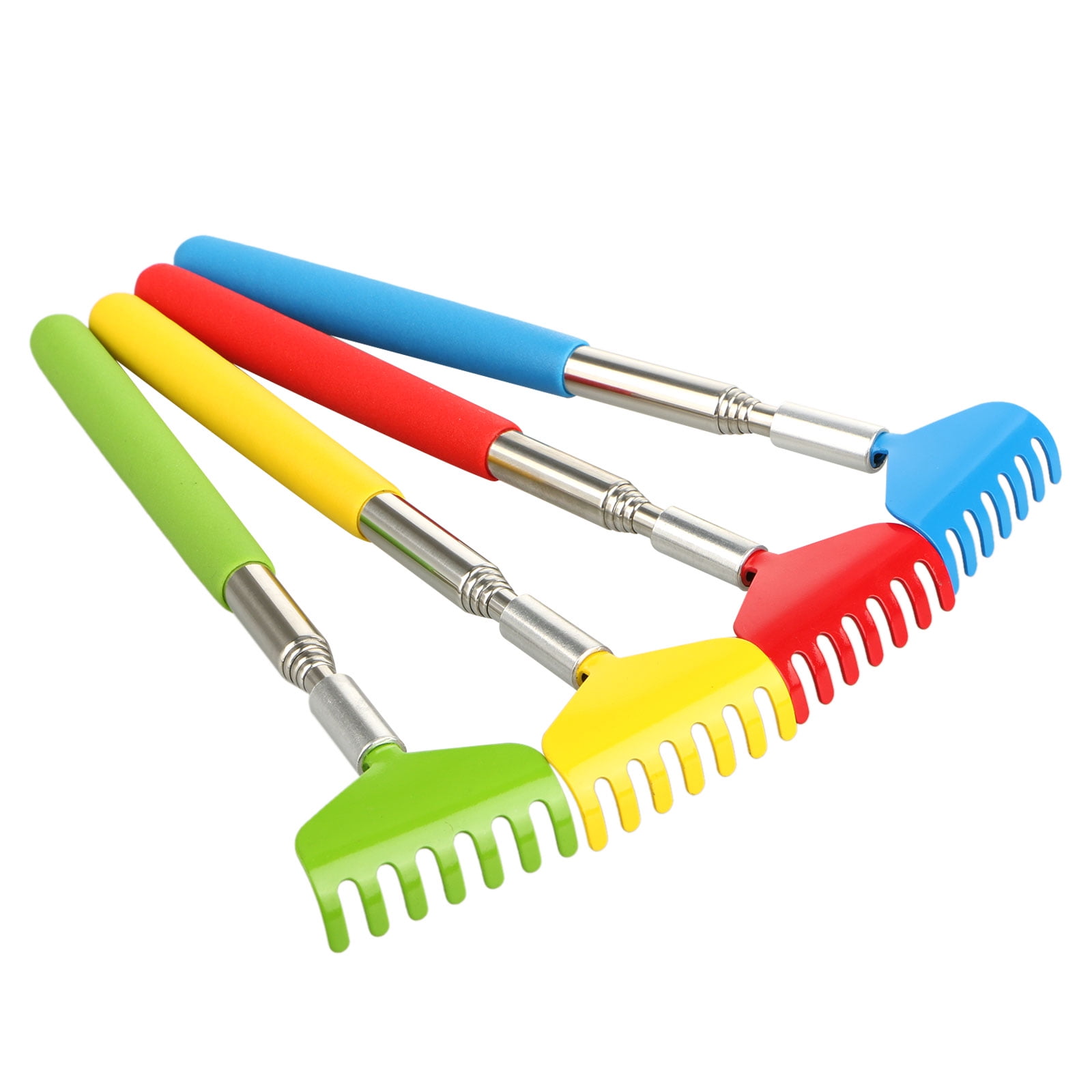 GLUAAE Retractable Telescoping Back Scratchers Stainless Steel with Non Slip Handle Extends 27 Inches Assorted Colors 4-pack Blue,Yellow,Red,Green - Image 7