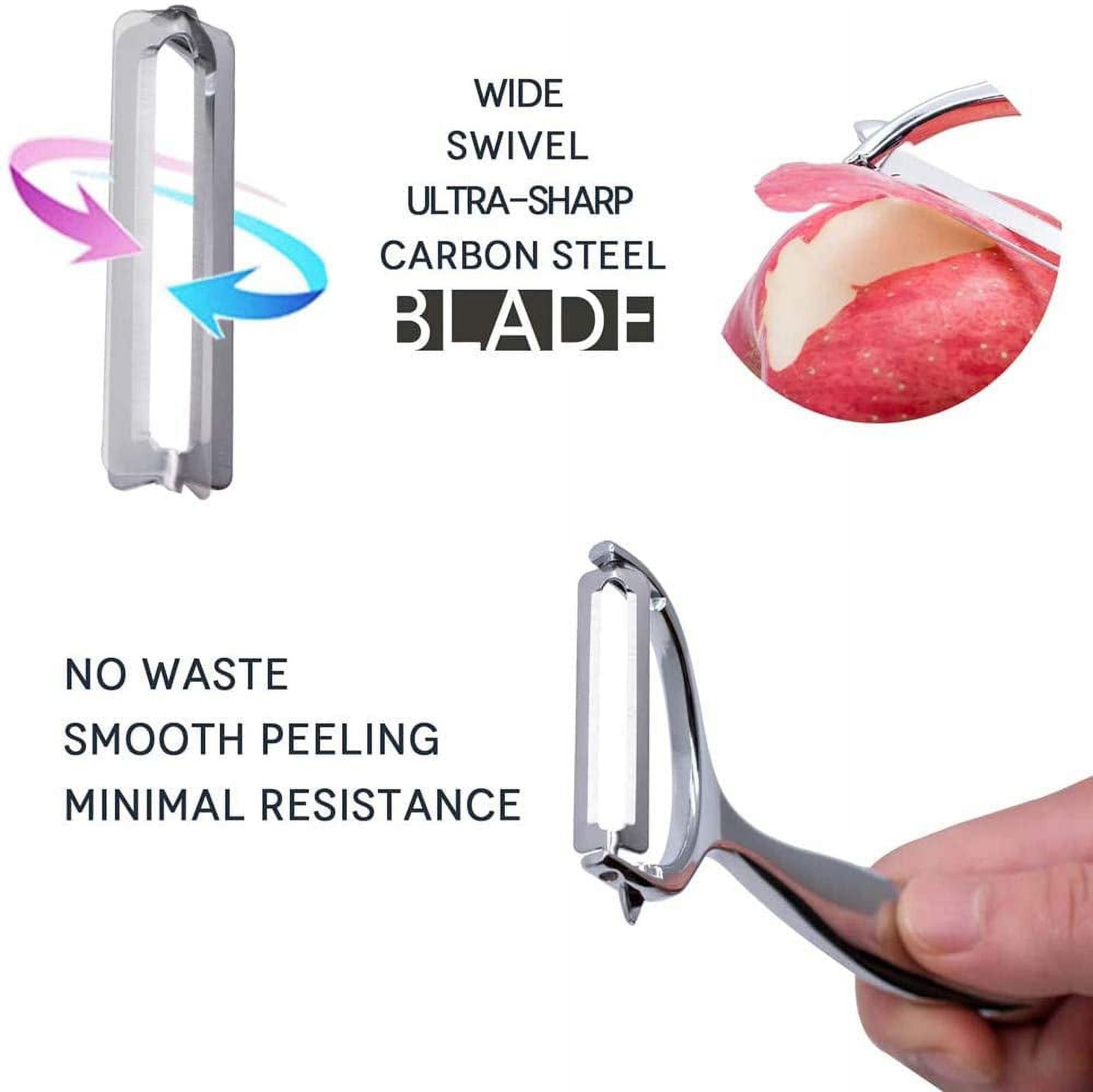 Vegetable Fruit Peeler - Ultra Sharp Stainless Steel Peeler for Potato Apple Carrot and Veggies - Image 3