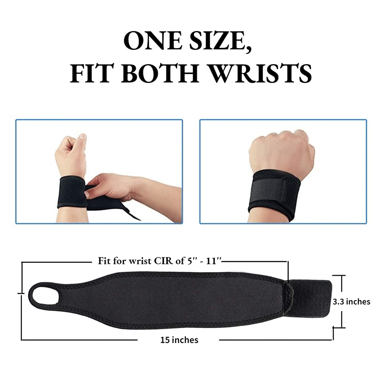 2 Pack Adjustable Sport Wrist Brace, Wrist Support, Wrist Wrap, Wrist Strap - Image 2