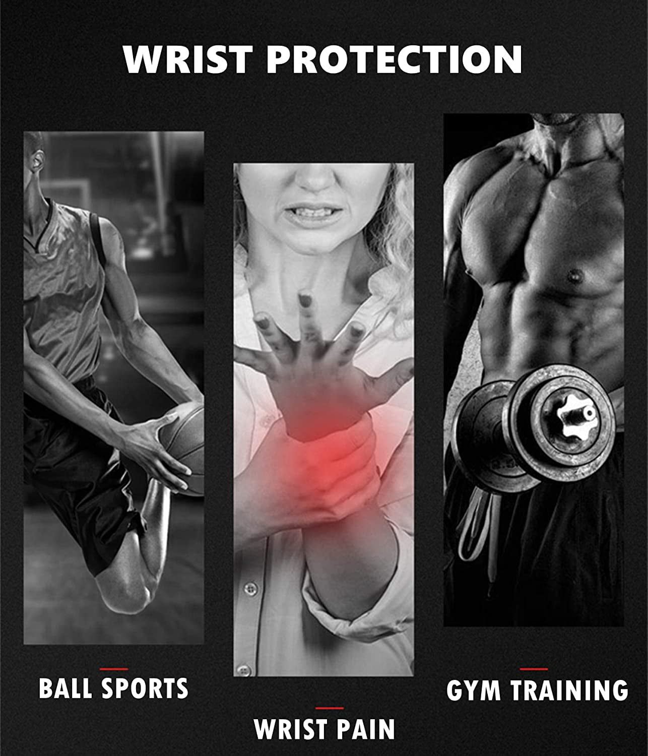 2 Pack Adjustable Sport Wrist Brace, Wrist Support, Wrist Wrap, Wrist Strap - Image 5