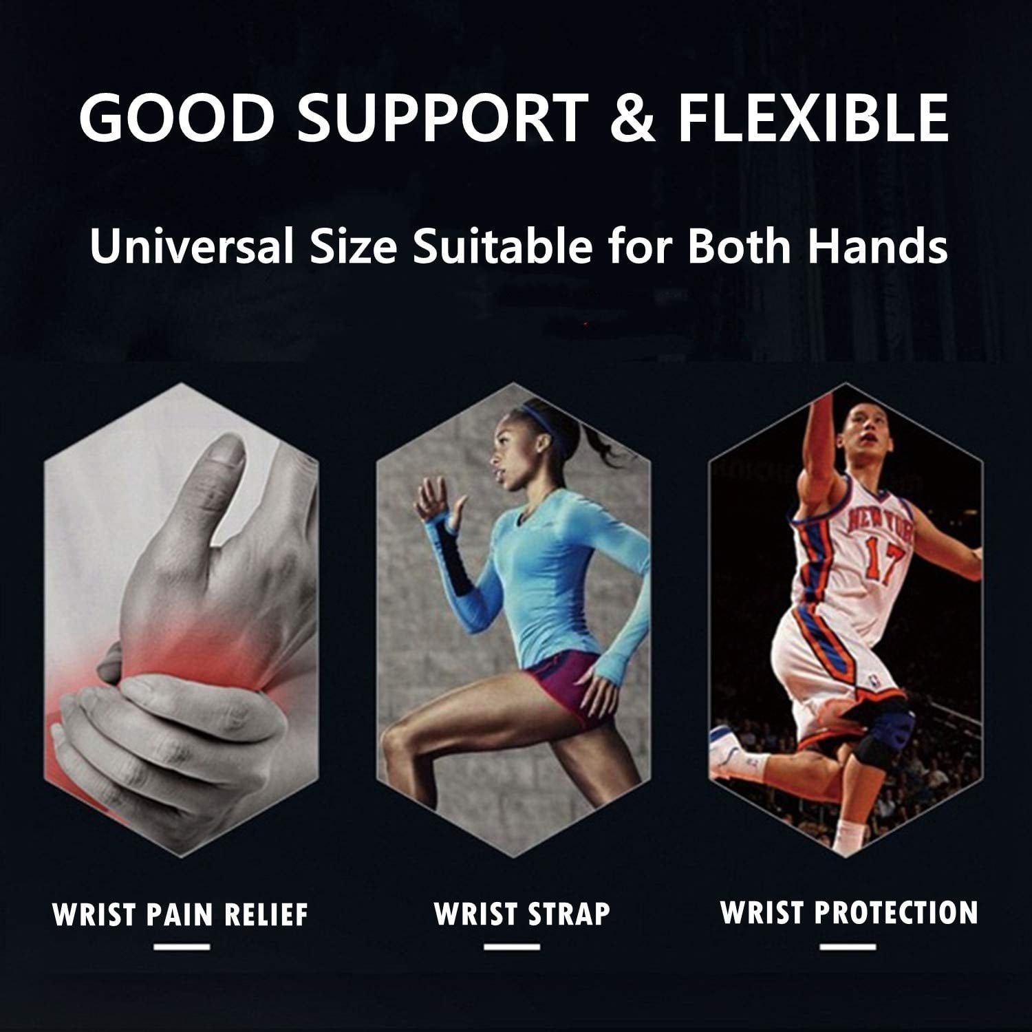 2 Pack Adjustable Sport Wrist Brace, Wrist Support, Wrist Wrap, Wrist Strap - Image 6