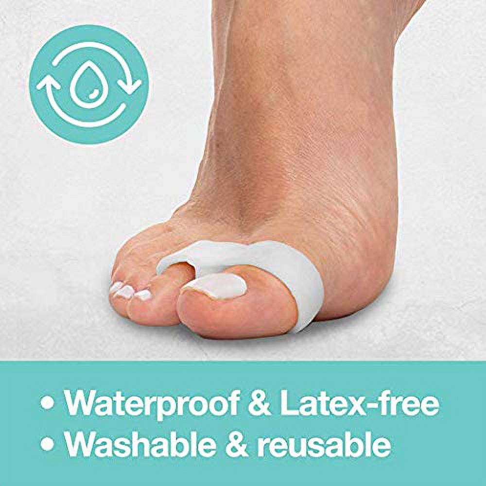 Toe Separators with 2 Loops - Pack of 4 Soft Gel Bunion Correctors - White - Image 4