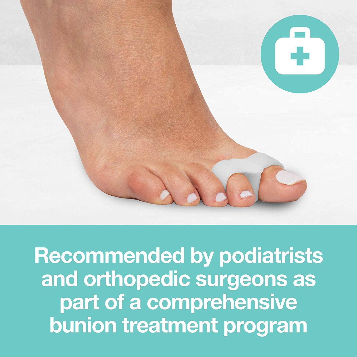Toe Separators with 2 Loops - Pack of 4 Soft Gel Bunion Correctors - White - Image 5