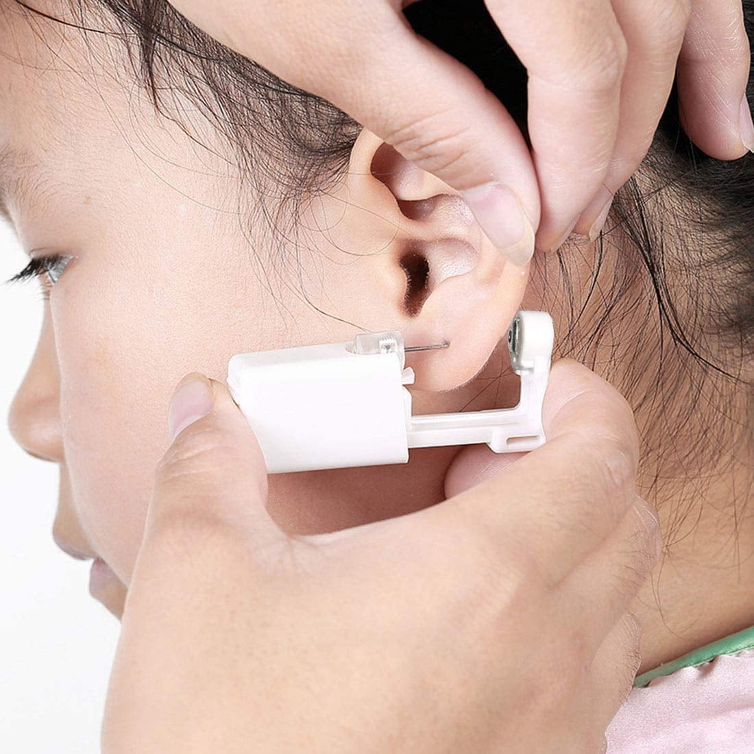 2 Pack Self Ear Piercing Gun Kit, Disposable Piercing Kit, No Pain, Easy to Use Ear Piercing Tool with Stud Earrings White By EKIDAZB - Image 4