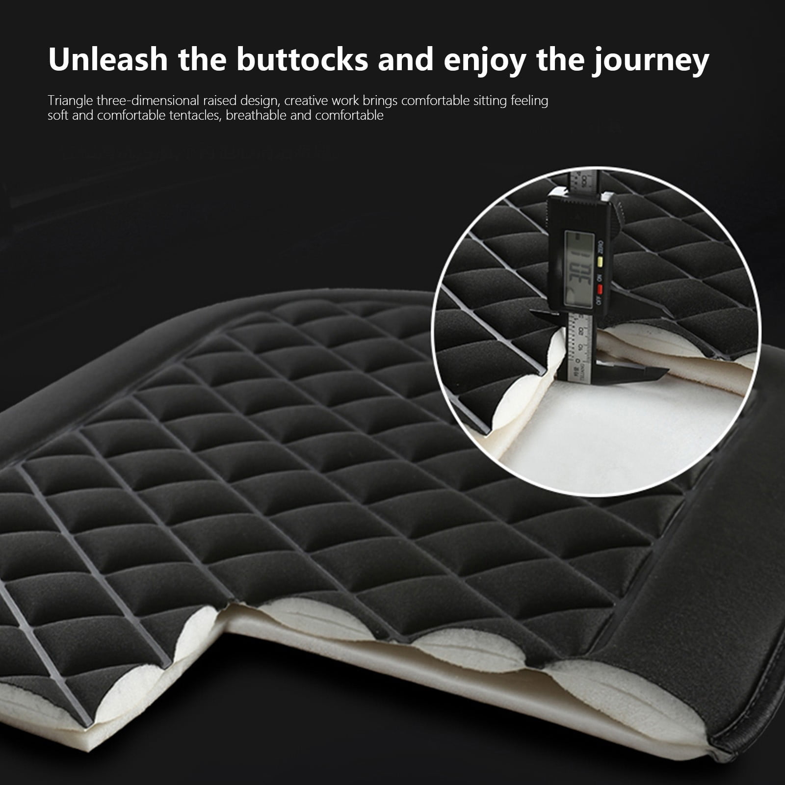 Car Seat Cushion, Driver Seat Cushion with Comfort Memory Foam & Non-Slip Rubber Bottom, Car Seat Pad Works with 95% of Vehicles and Office Chair or Home 44x48cm/17.32x18.9 inches Wine - Image 6