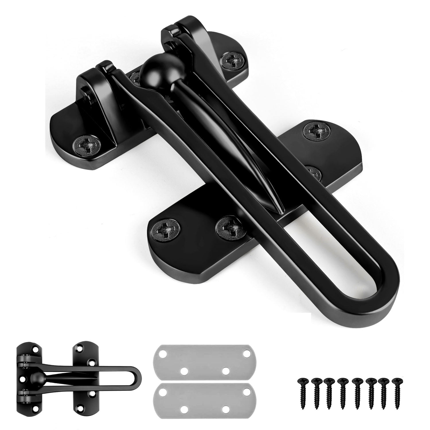 DOMETOUR Door Reinforcement Lock Latch Swing Bar Guard Front Inside Door Safety Child Proof Stopper Kids Home Hotel Apartment Thicken Solid Aluminium - Image 1
