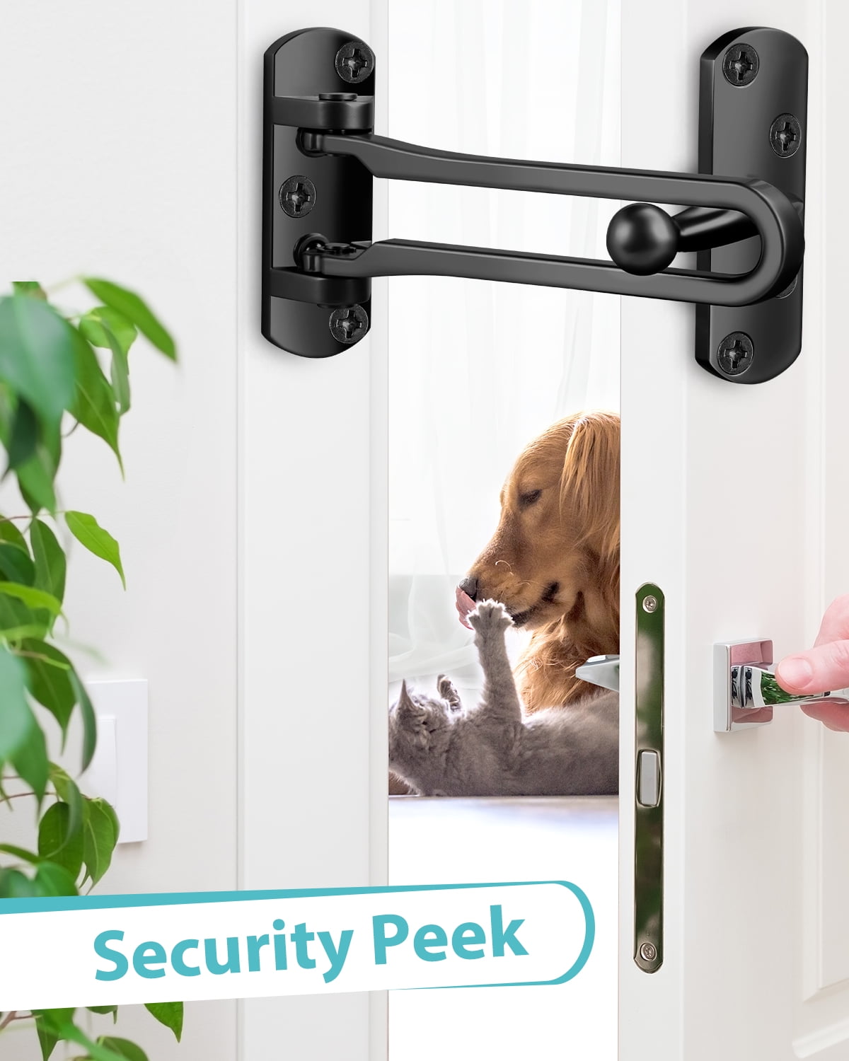 DOMETOUR Door Reinforcement Lock Latch Swing Bar Guard Front Inside Door Safety Child Proof Stopper Kids Home Hotel Apartment Thicken Solid Aluminium - Image 4