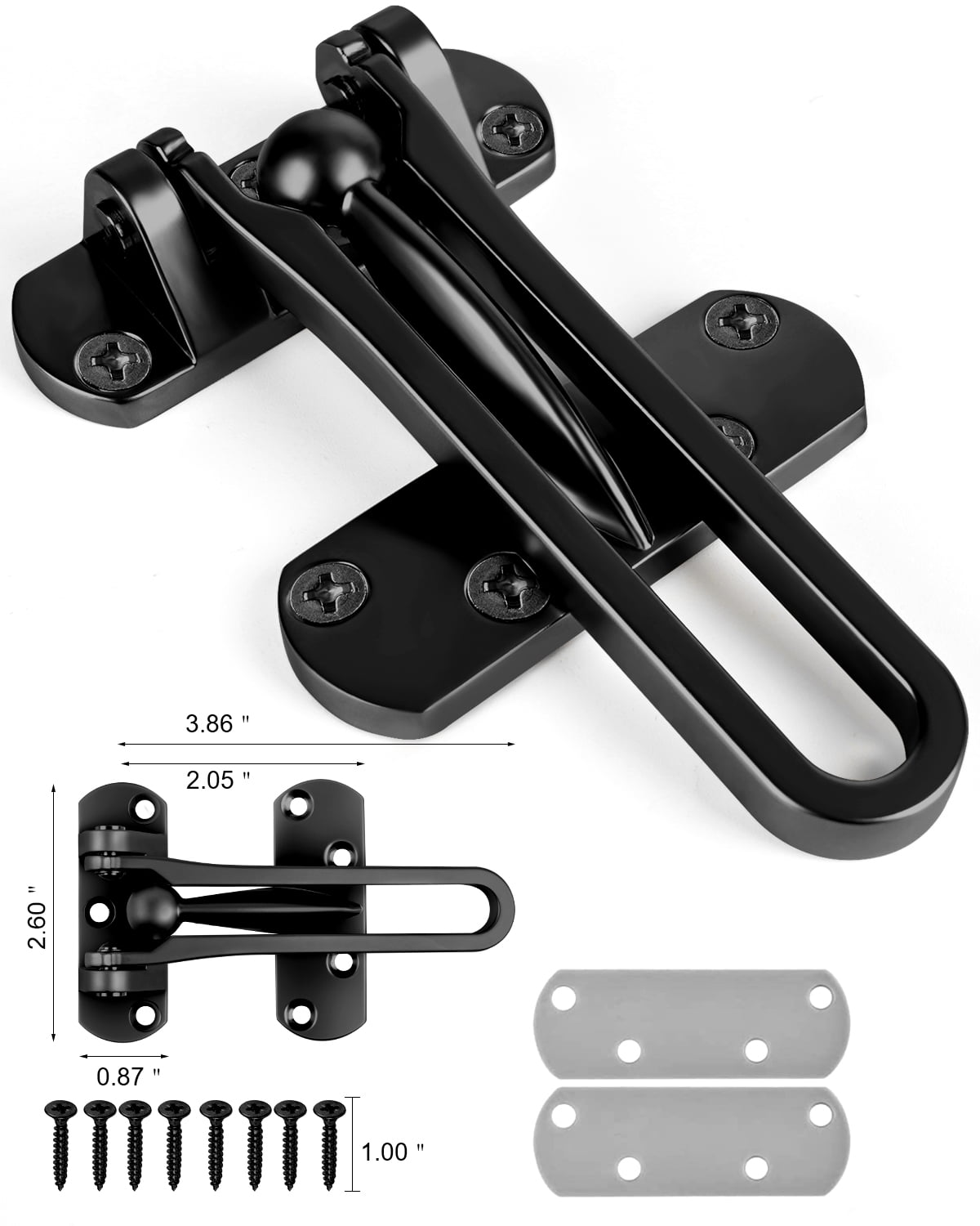 DOMETOUR Door Reinforcement Lock Latch Swing Bar Guard Front Inside Door Safety Child Proof Stopper Kids Home Hotel Apartment Thicken Solid Aluminium - Image 6