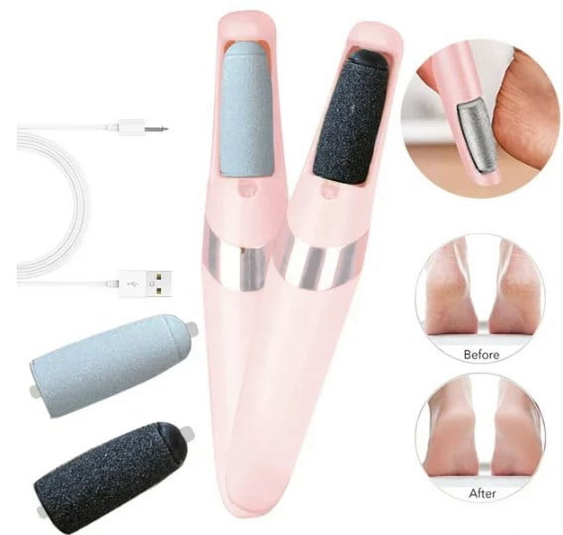 Electric Foot Callus Remover, Rechargeable Electronic Foot File, Waterproof Foot Scrubber File Pedicure Kit, Professional Pedicure Tools Feet Care for Dead Skin Women Men Pink - Image 1