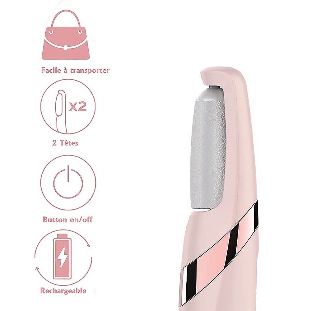 Electric Foot Callus Remover, Rechargeable Electronic Foot File, Waterproof Foot Scrubber File Pedicure Kit, Professional Pedicure Tools Feet Care for Dead Skin Women Men Pink - Image 5