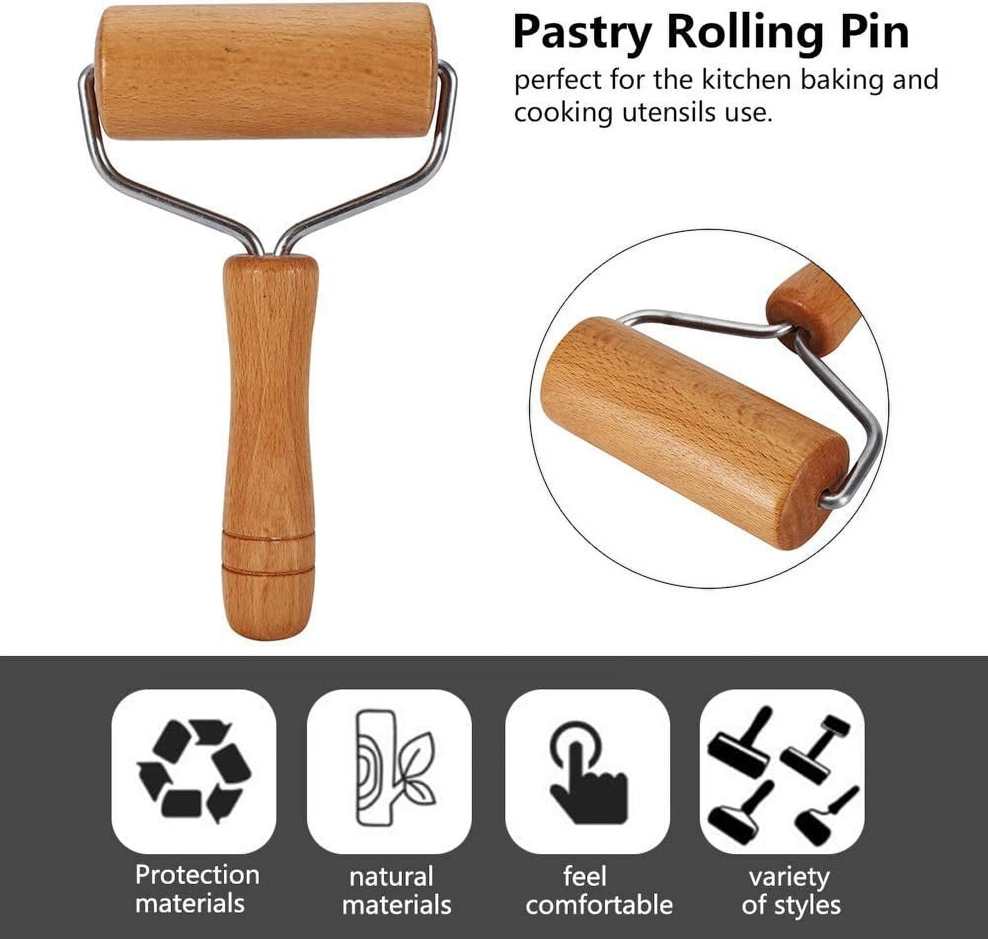 Dockapa Wooden Rolling Pin Small 9.5cm Non-stick Dough Roller - Image 4