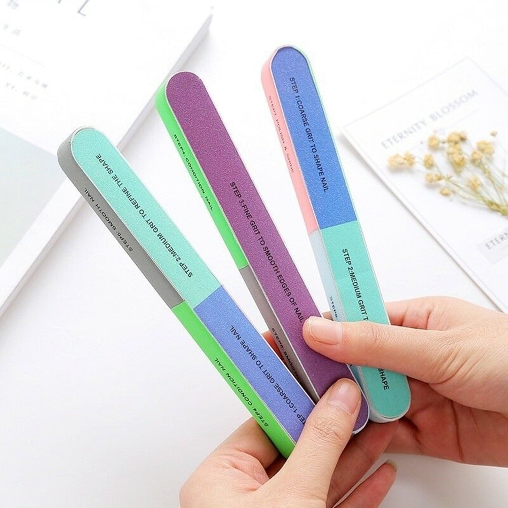 Visland 7 Way Nail File and Buffer Block Nail Buffering Files 7 Steps Washable Emery Boards Professional Manicure Tools Random Color-1PC - Image 5
