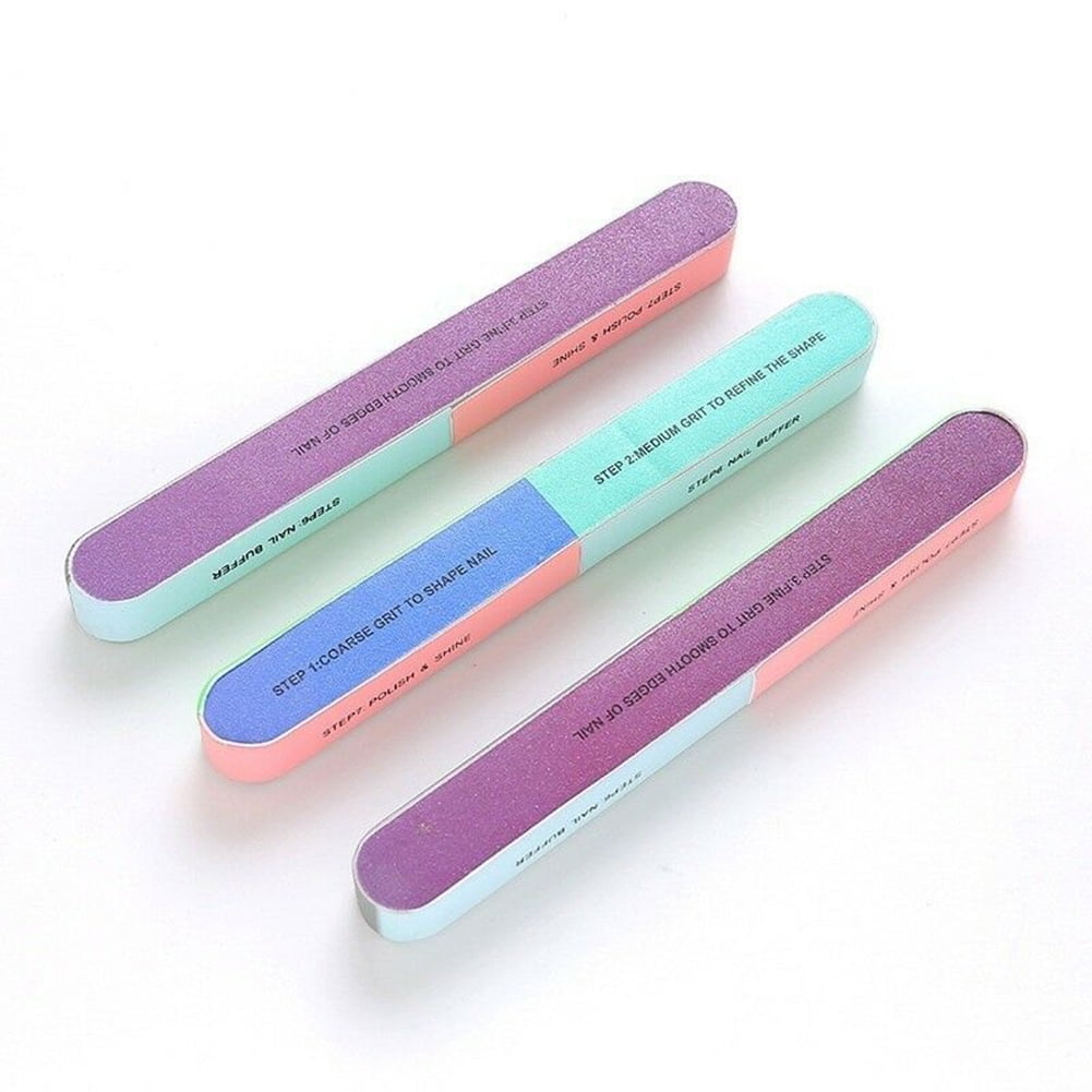 Visland 7 Way Nail File and Buffer Block Nail Buffering Files 7 Steps Washable Emery Boards Professional Manicure Tools Random Color-1PC - Image 6