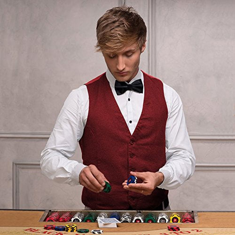 Brybelly Formal Black Casino & Poker Dealer Pre-tied Adjustable Bow Tie - Image 4