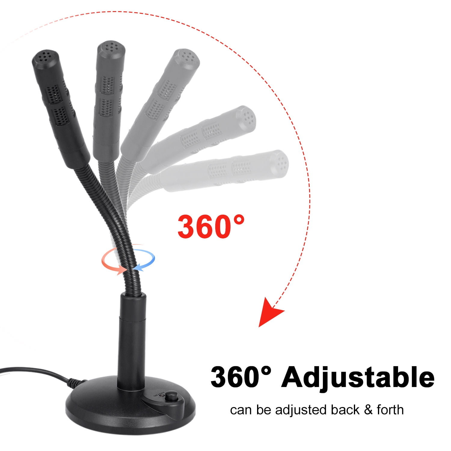 Anself USB Desktop Microphone Plug &Play PC Computer Mic for Computer Gaming Recording Chatting Singing Meeting - Image 3