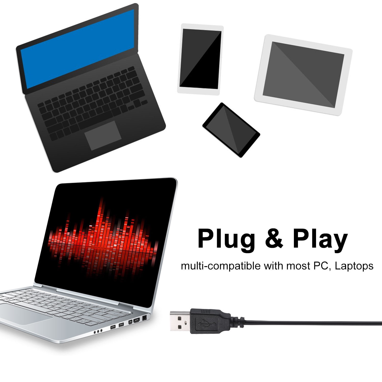 Anself USB Desktop Microphone Plug &Play PC Computer Mic for Computer Gaming Recording Chatting Singing Meeting - Image 5