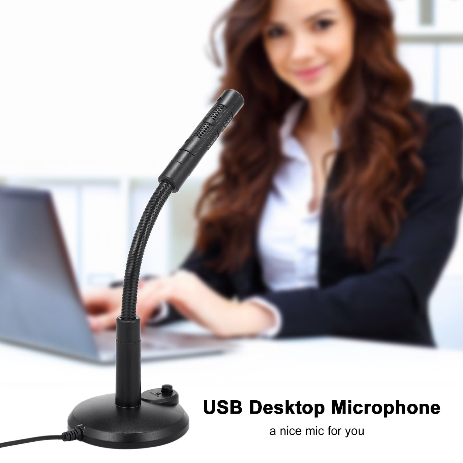 Anself USB Desktop Microphone Plug &Play PC Computer Mic for Computer Gaming Recording Chatting Singing Meeting - Image 7