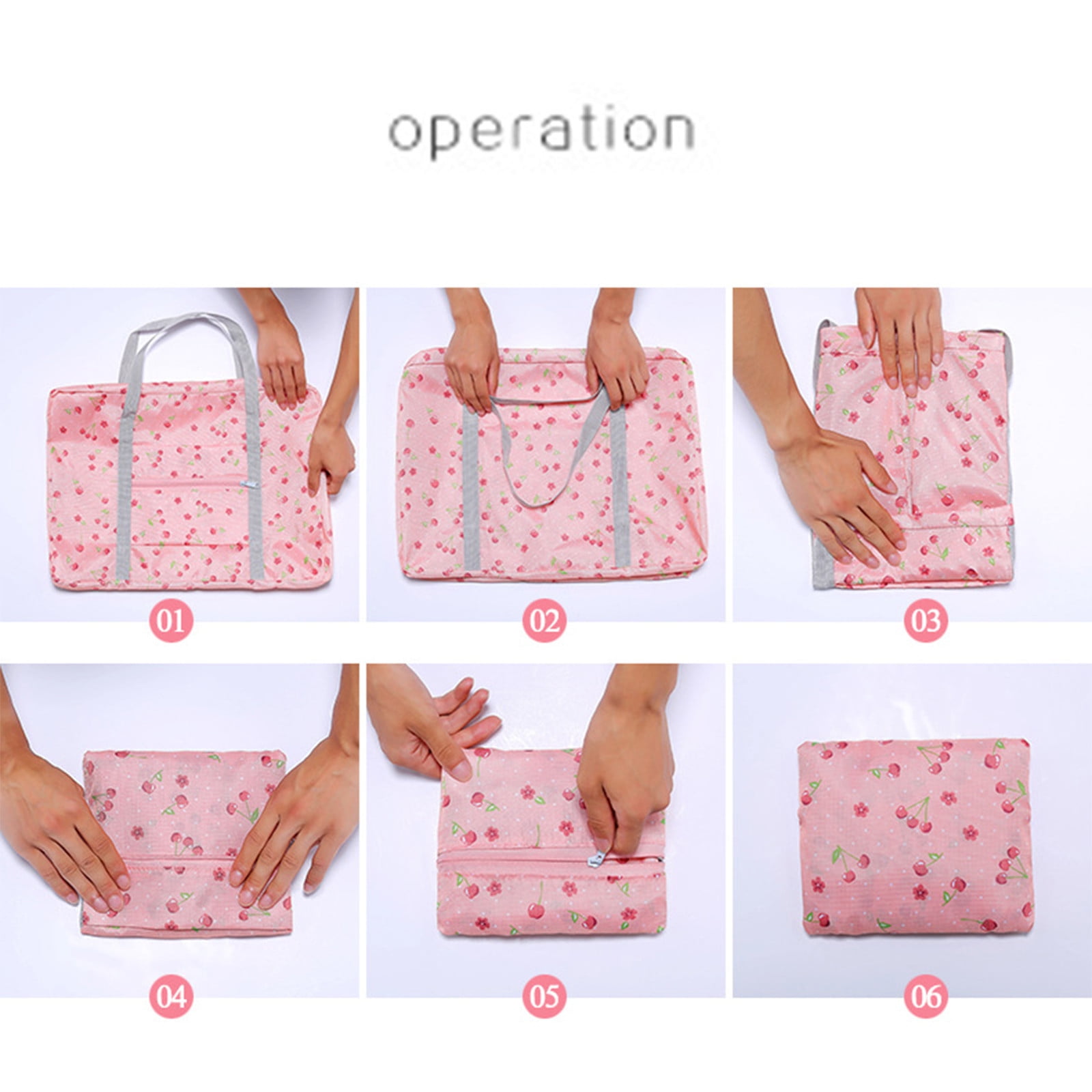 Foldable Travel Duffel Bag Tote Carry On Luggage Sport Duffle Week-ender Overnight For Women And Girls B-Pink - Image 7