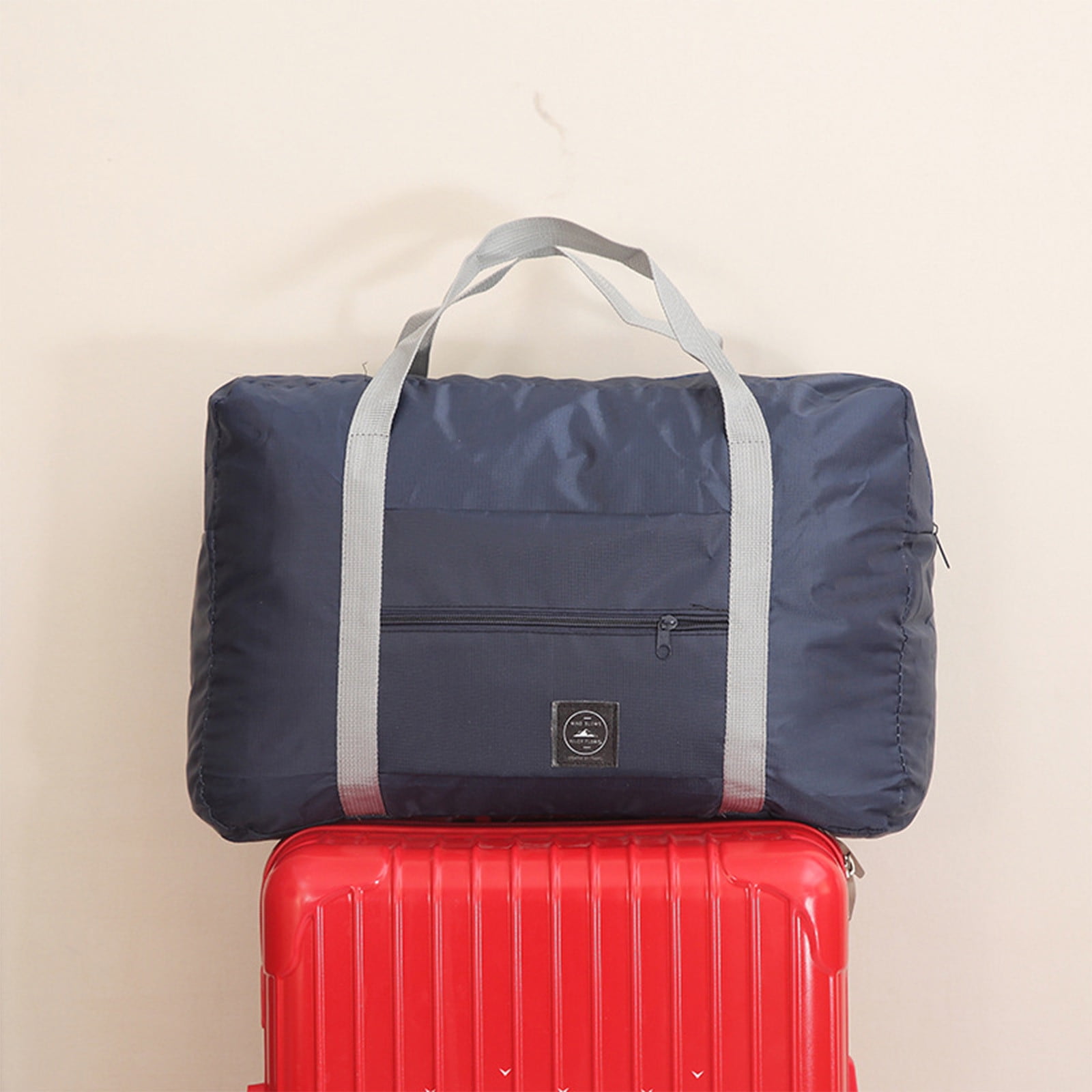 Foldable Travel Duffel Bag Tote Carry On Luggage Sport Duffle Week-ender Overnight For Women And Girls C-Navy - Image 7