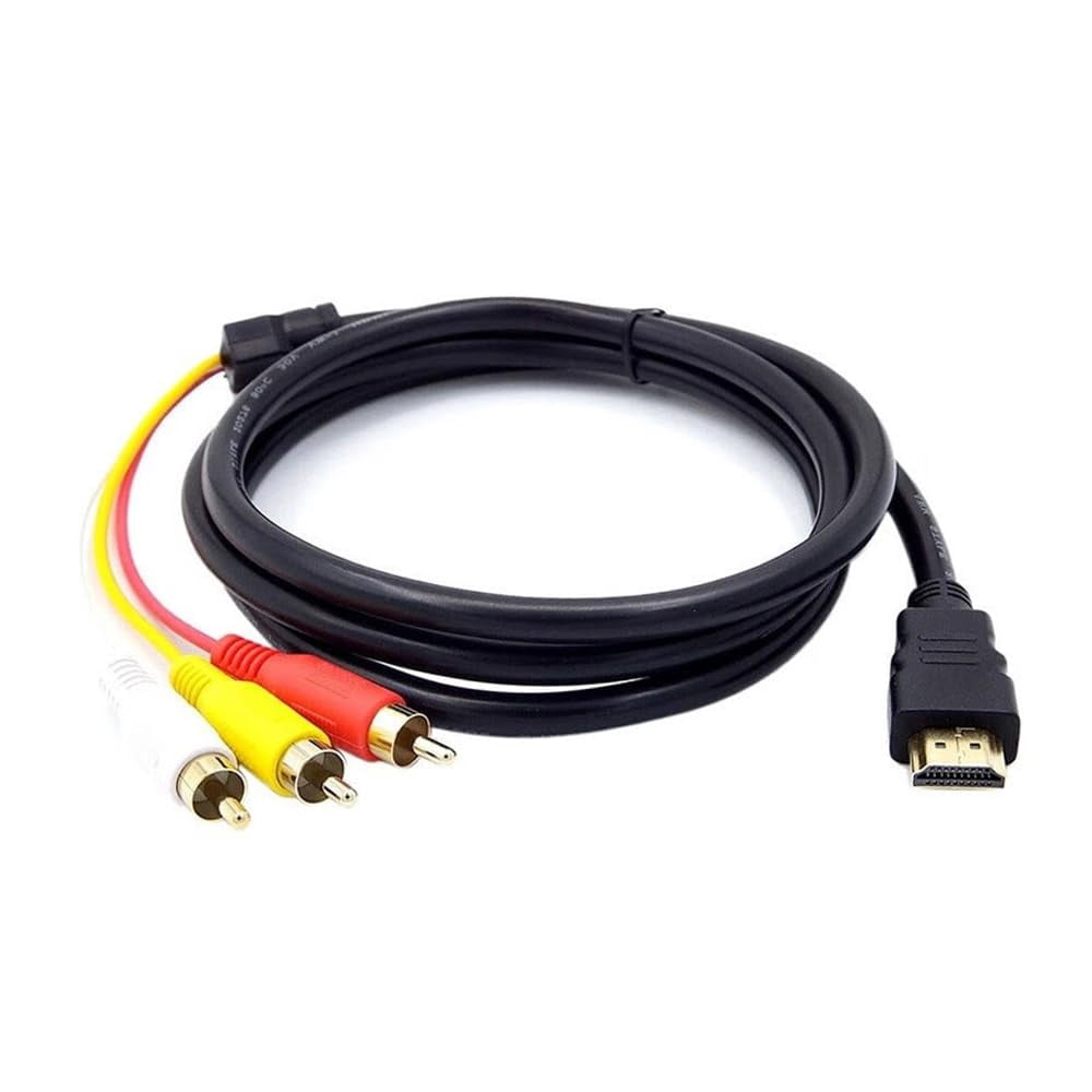 1.5m /5ft Video Cable HDMI to RCA Audio AV Adapter, Male M/M 3-RCA DVD HDMI 1080P for HDTV - Image 1