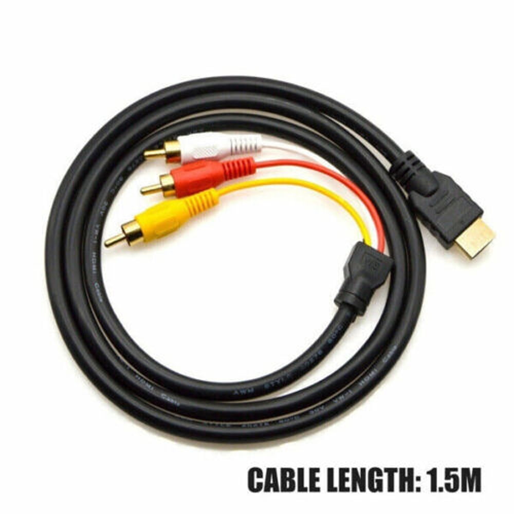 1.5m /5ft Video Cable HDMI to RCA Audio AV Adapter, Male M/M 3-RCA DVD HDMI 1080P for HDTV - Image 5