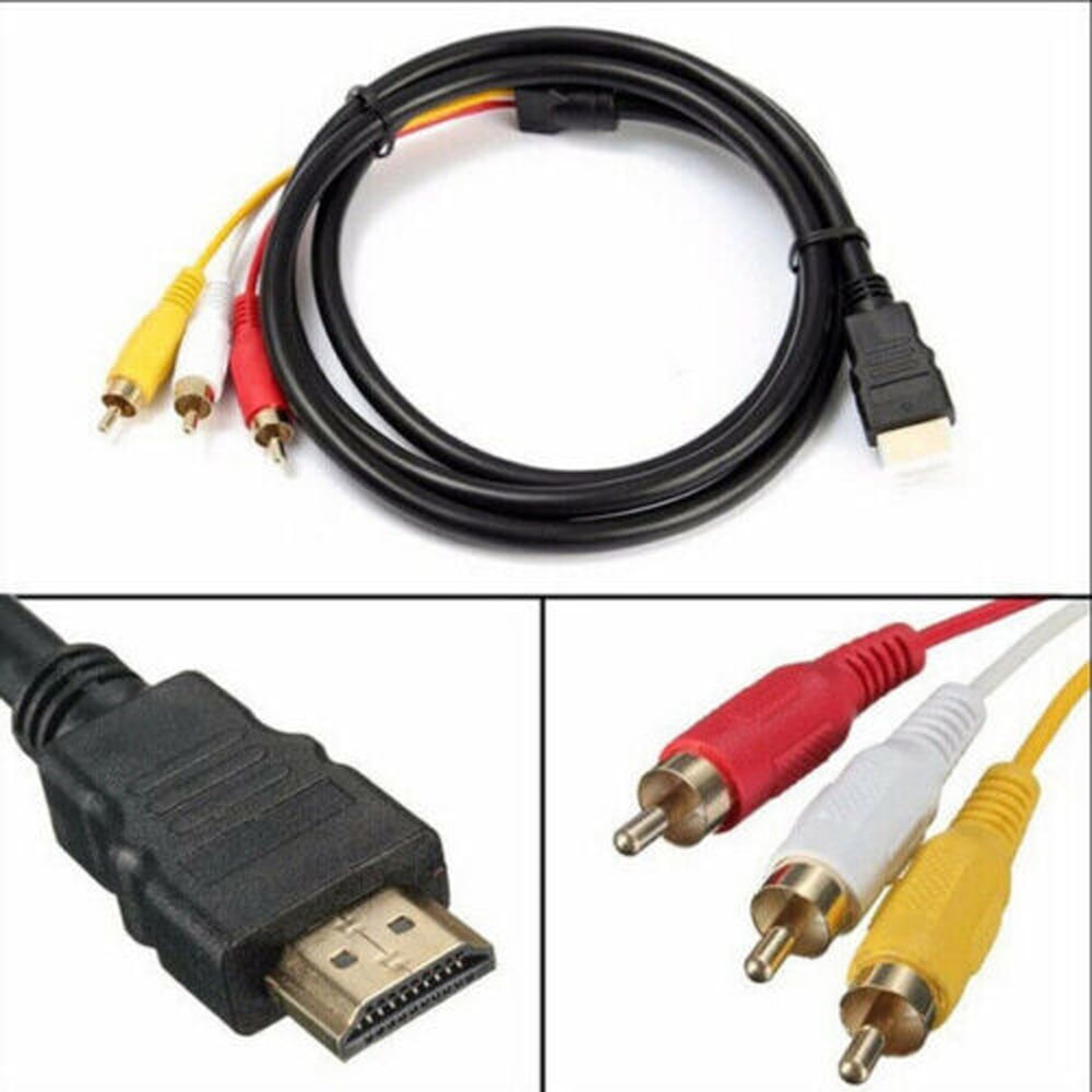 1.5m /5ft Video Cable HDMI to RCA Audio AV Adapter, Male M/M 3-RCA DVD HDMI 1080P for HDTV - Image 6