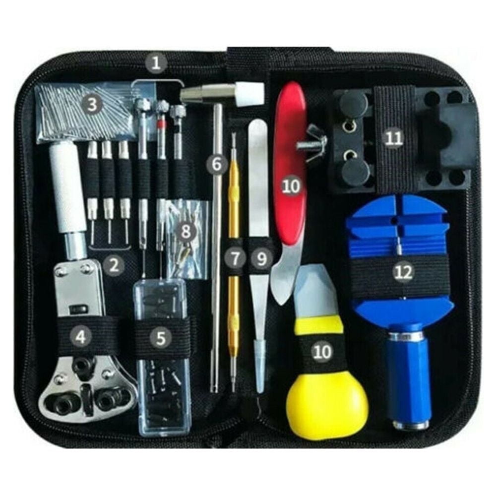 Glam Hobby Lightweight Watch Repair Tools & Kits with Carrying Case & Hammer, 147 Pieces - Image 1