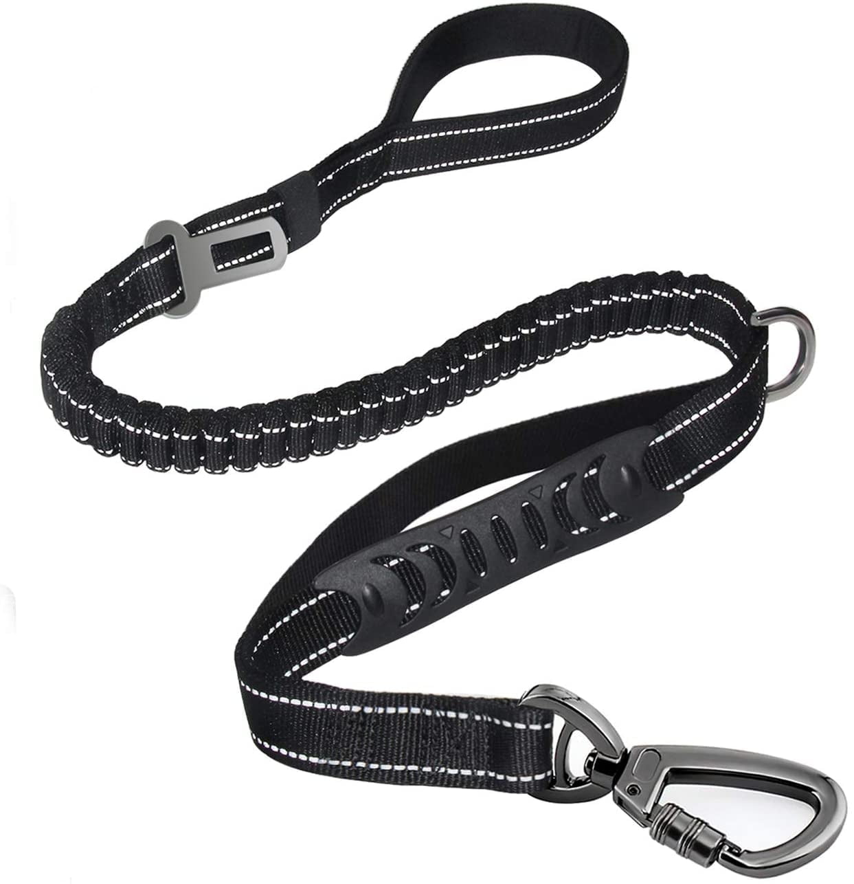 Keyohome Heavy Duty Dog Leash Especially Large Dogs Up to 150lbs, 4-6 Ft Reflective Dog Walking Training Shock Absorbing Bungee L Black - Image 1