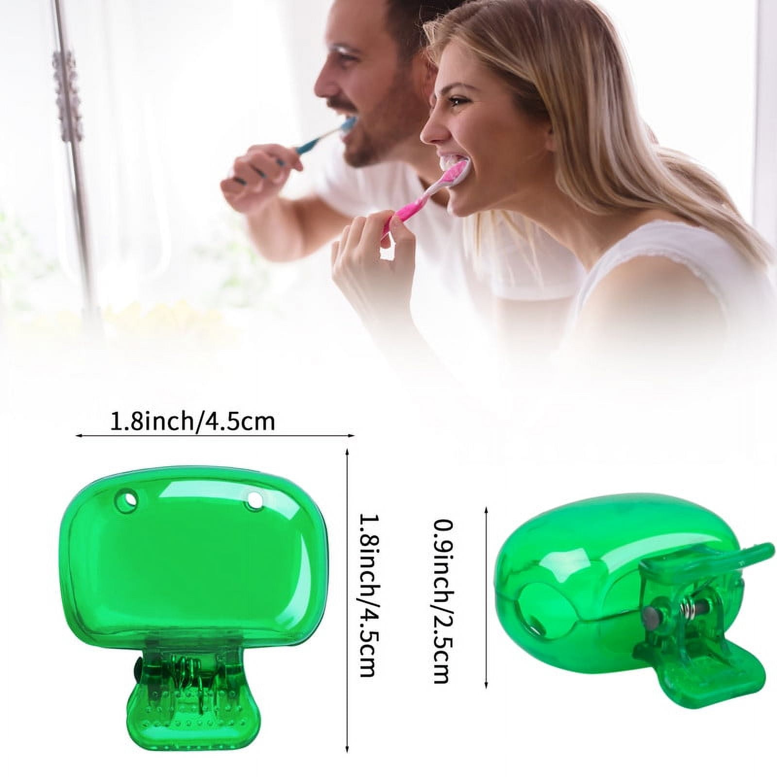 4 Pack Travel Toothbrush Head Covers Portable Toothbrush Protector Cap Brush Pod Case Protective Plastic Clip for Household Travel, Camping, Bathroom, School, Business Red, Green, Pink, Clear - Image 2