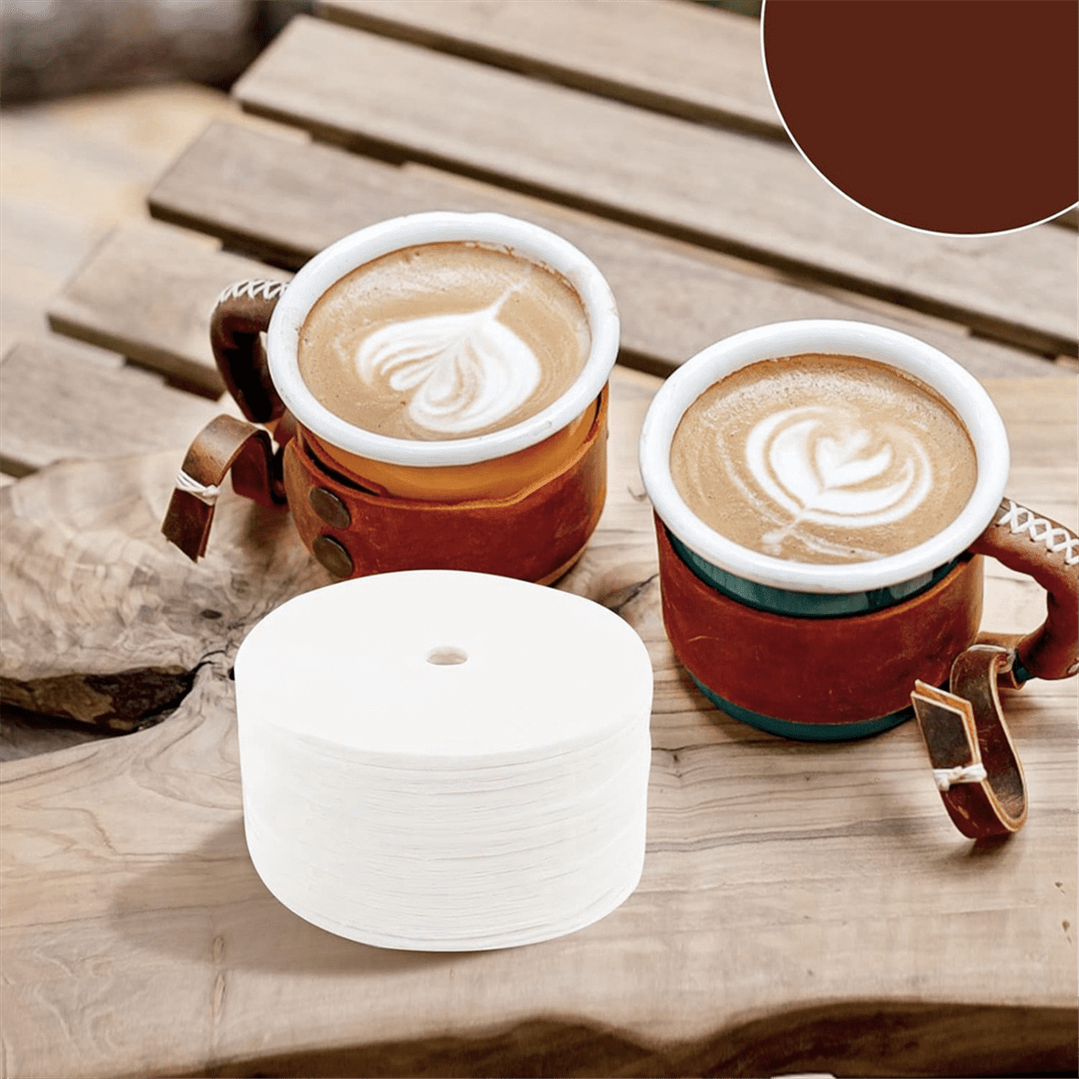 400Pcs Unbleached Percolator Coffee Filters, 3.75In Disposable Coffee Paper Filter, Disc Coffee Filters White - Image 3