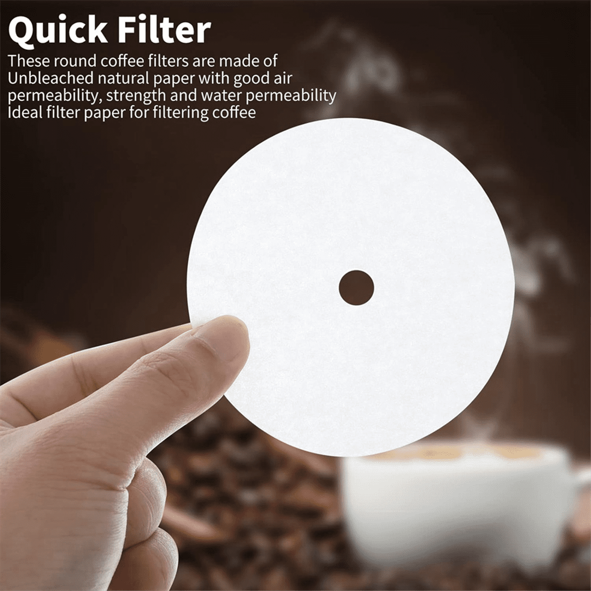 400Pcs Unbleached Percolator Coffee Filters, 3.75In Disposable Coffee Paper Filter, Disc Coffee Filters White - Image 6