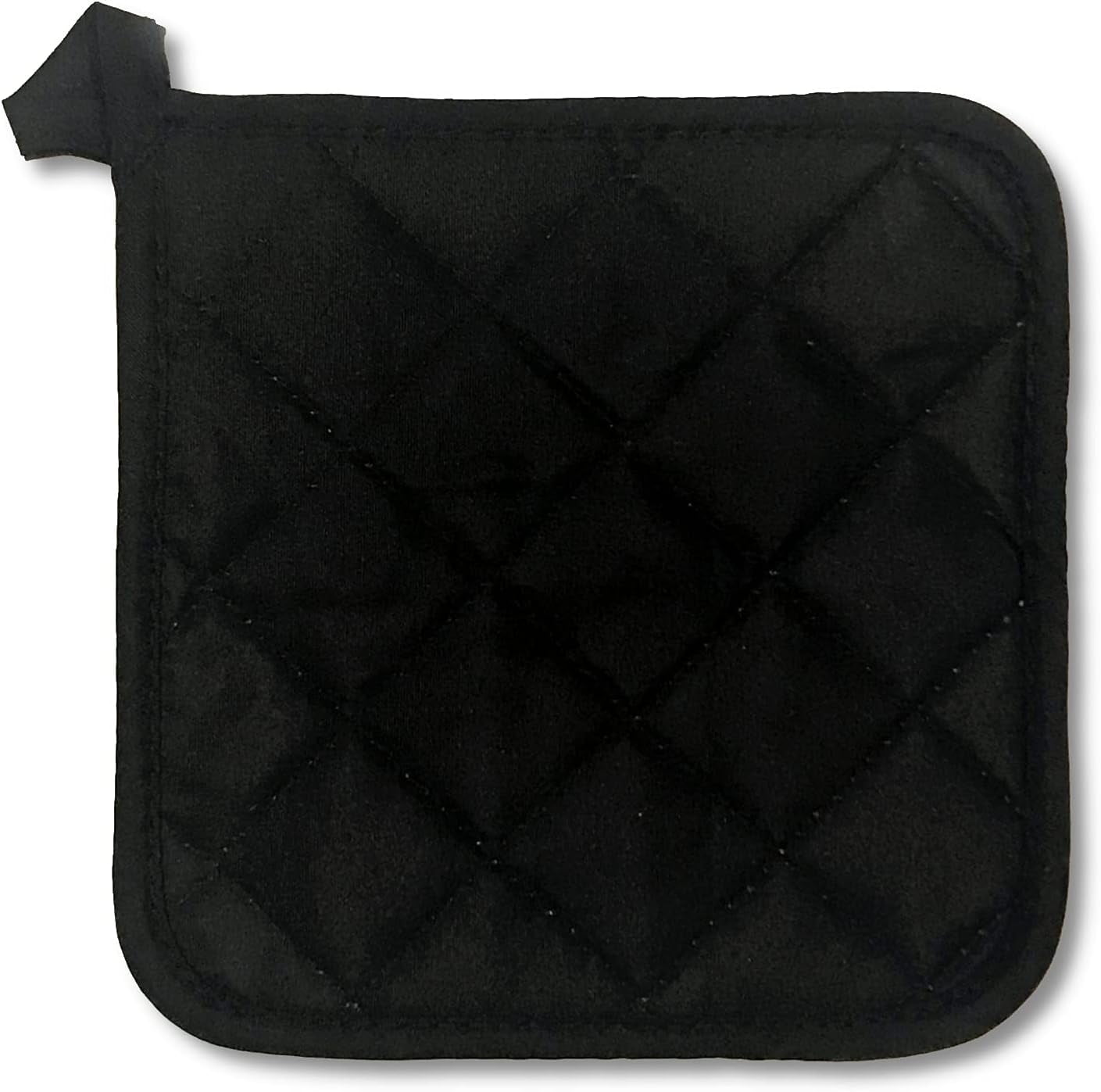 5Pcs Kitchen Pot Holders Set Heat Resistant Pure Cotton Potholders Kit Trivets Large Coasters Hot Pads Pot Holders for Everyday Cooking and Baking by 6.5 x 6.5 Inch Black - Image 3