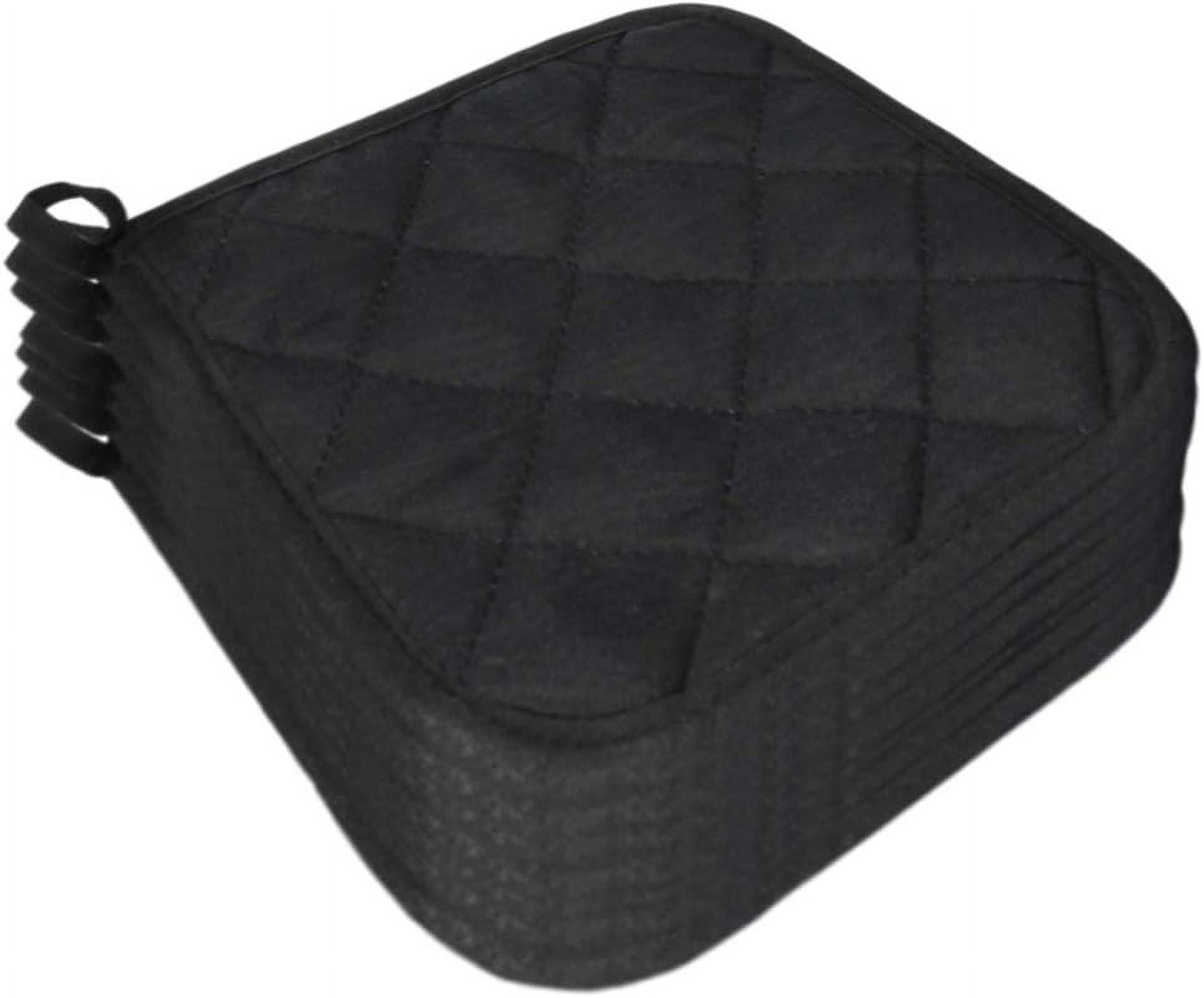 5Pcs Kitchen Pot Holders Set Heat Resistant Pure Cotton Potholders Kit Trivets Large Coasters Hot Pads Pot Holders for Everyday Cooking and Baking by 6.5 x 6.5 Inch Black - Image 4