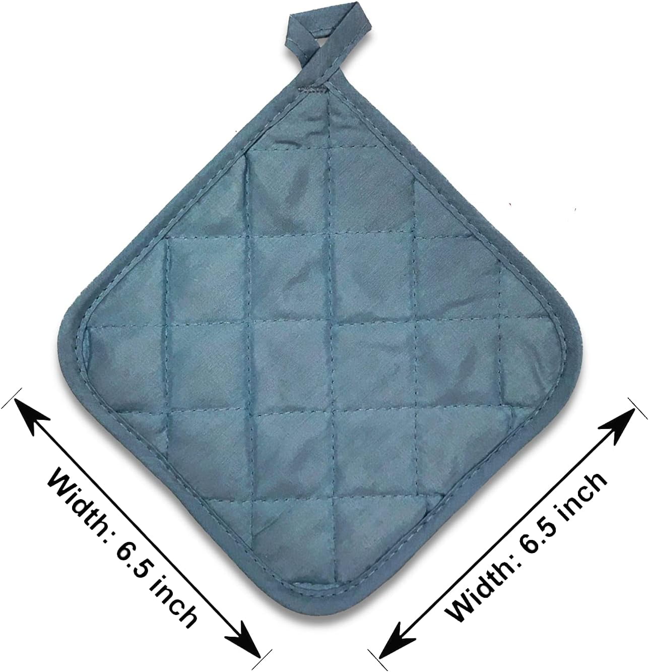 5Pcs Kitchen Pot Holders Set Heat Resistant Pure Cotton Potholders Kit Trivets Large Coasters Hot Pads Pot Holders for Everyday Cooking and Baking by 6.5 x 6.5 Inch Blue - Image 2