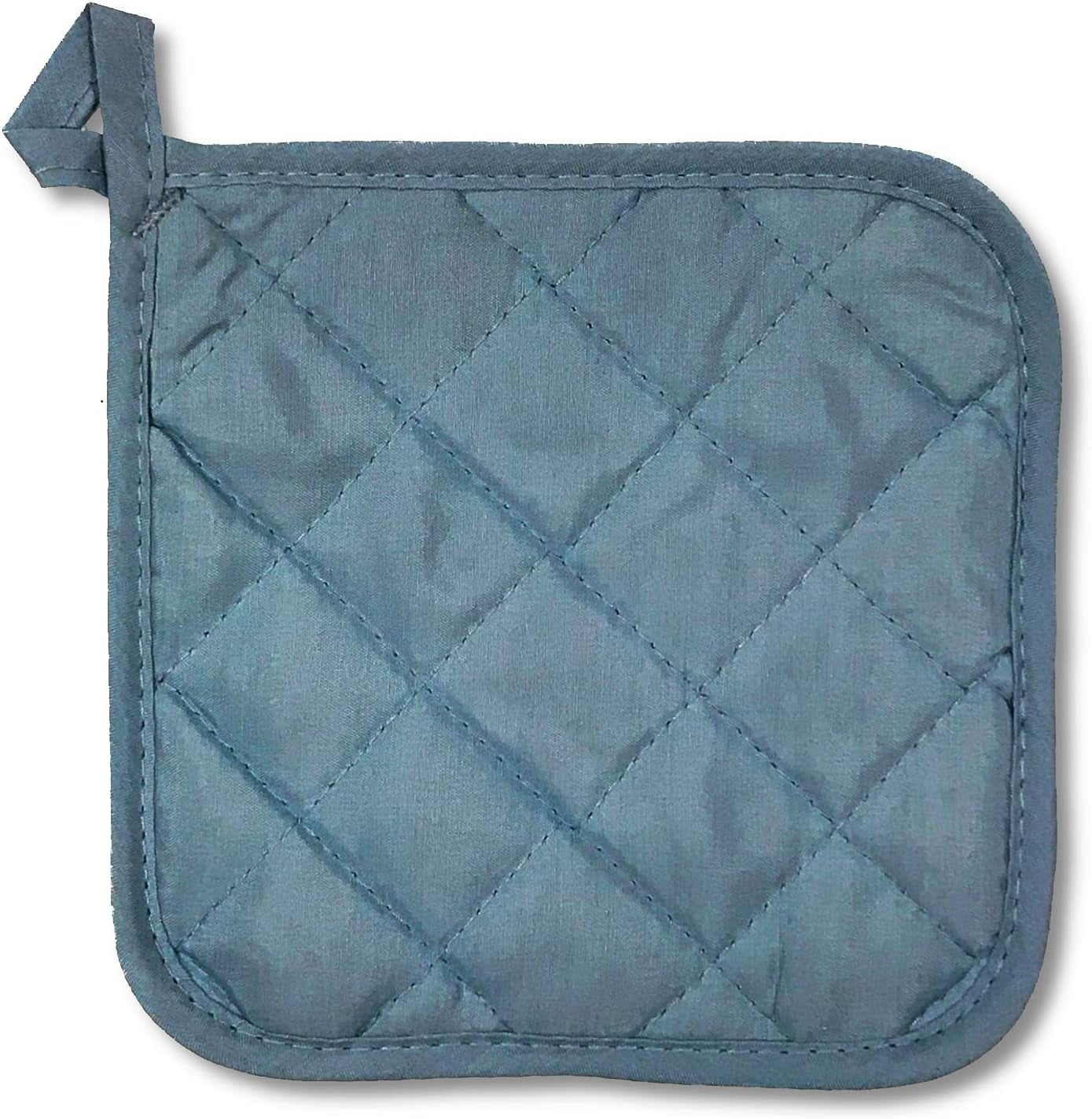 5Pcs Kitchen Pot Holders Set Heat Resistant Pure Cotton Potholders Kit Trivets Large Coasters Hot Pads Pot Holders for Everyday Cooking and Baking by 6.5 x 6.5 Inch Blue - Image 3