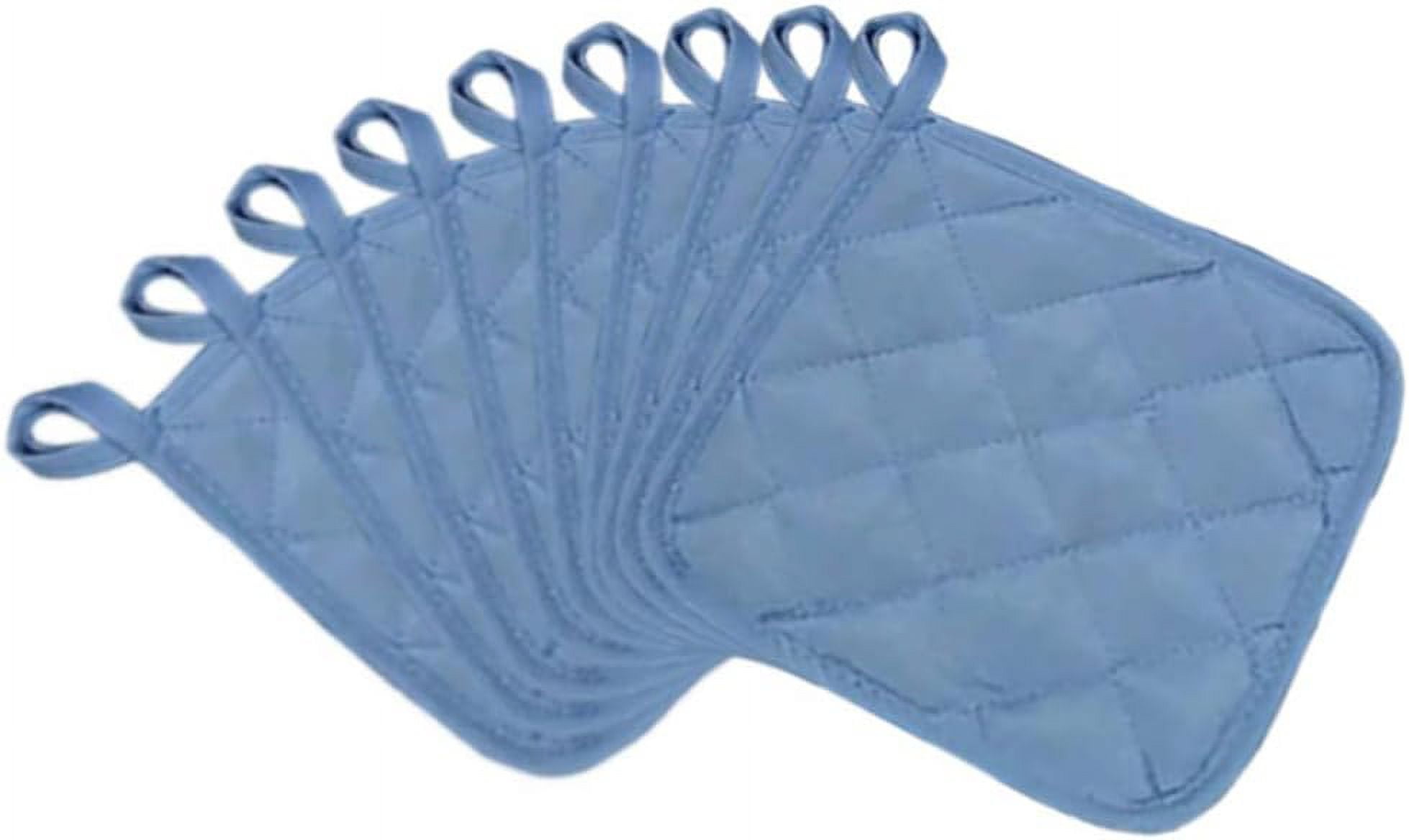 5Pcs Kitchen Pot Holders Set Heat Resistant Pure Cotton Potholders Kit Trivets Large Coasters Hot Pads Pot Holders for Everyday Cooking and Baking by 6.5 x 6.5 Inch Blue - Image 5