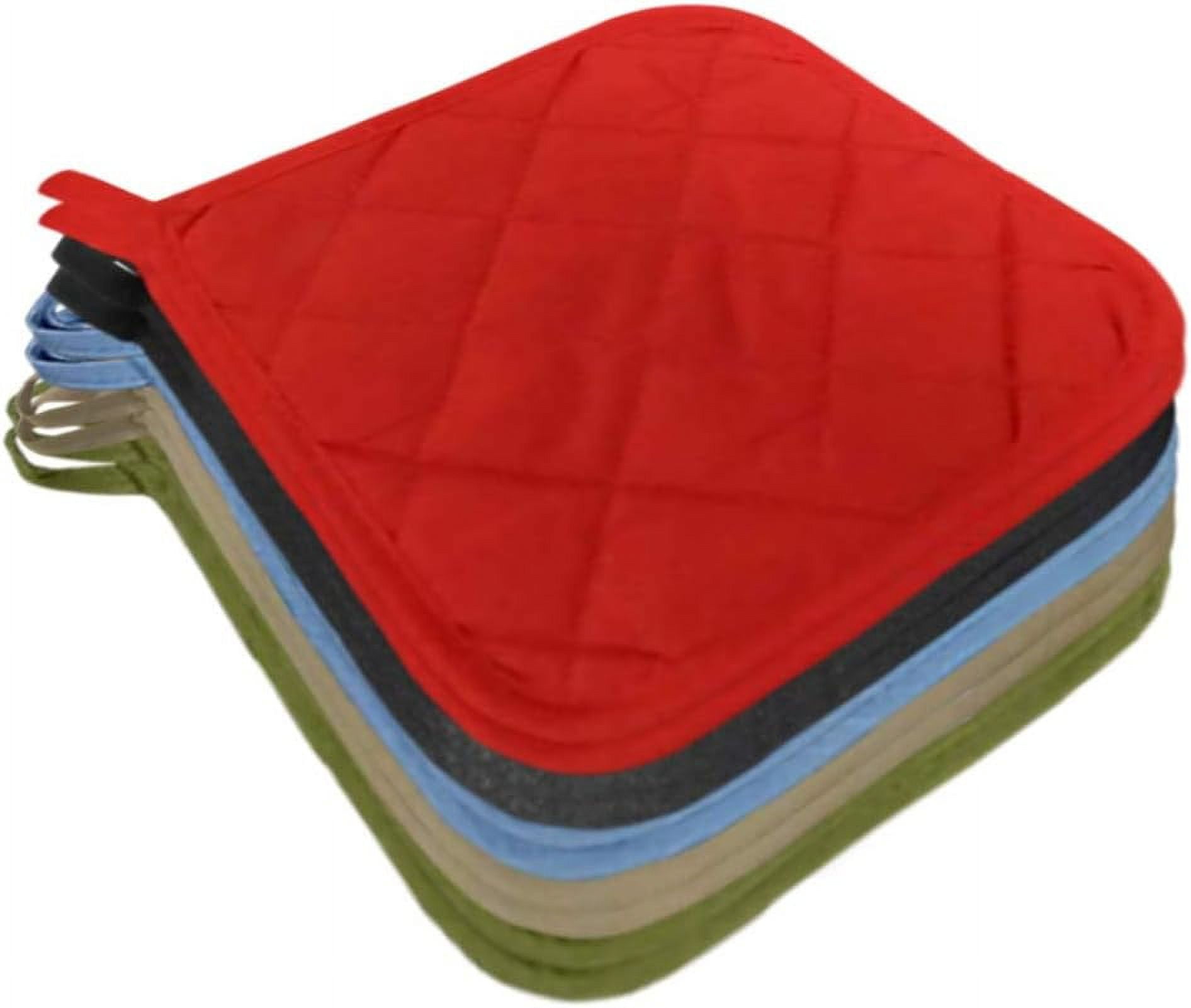 5Pcs Kitchen Pot Holders Set Heat Resistant Pure Cotton Potholders Kit Trivets Large Coasters Hot Pads Pot Holders for Everyday Cooking and Baking by 6.5 x 6.5 Inch Multicolor - Image 8