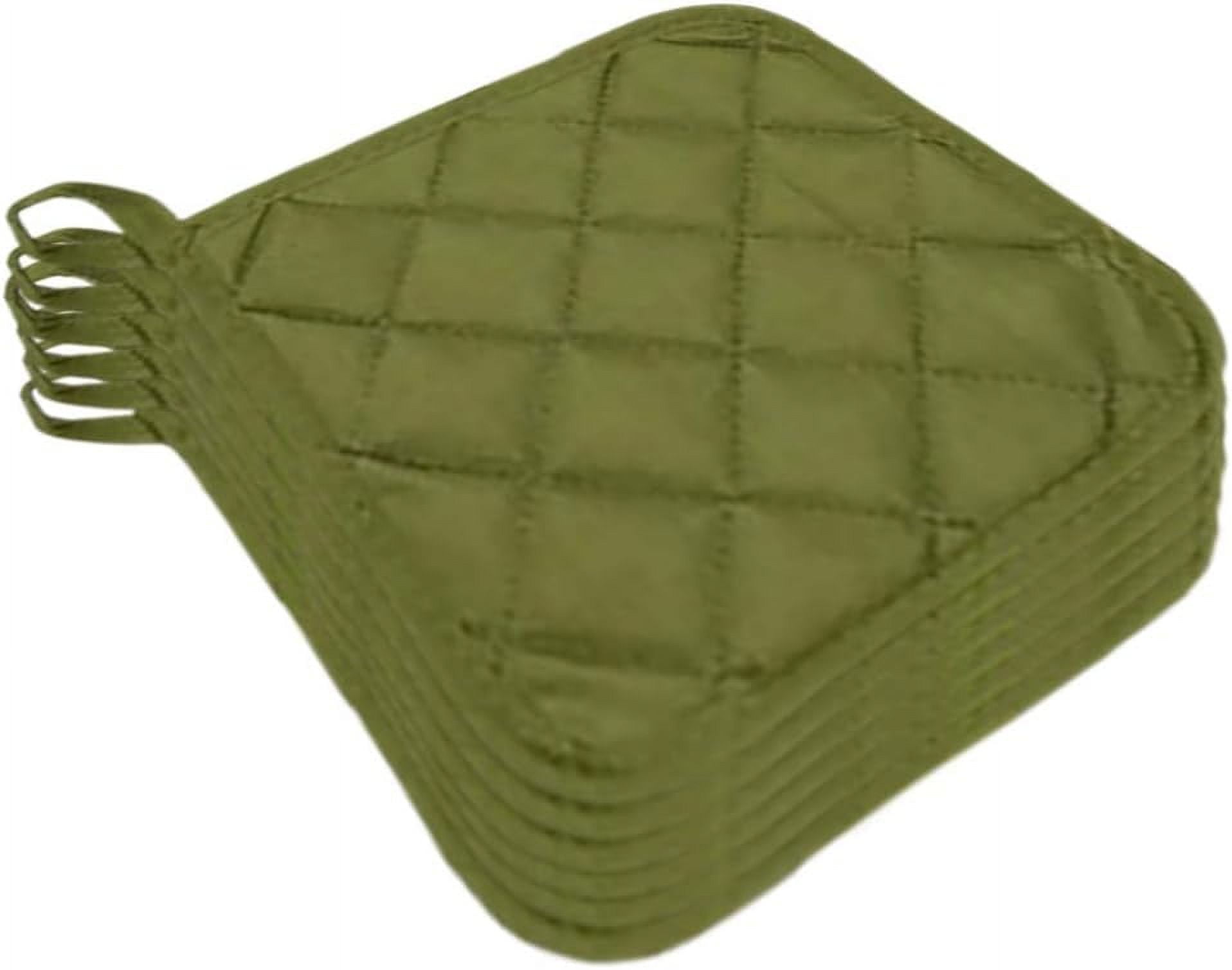 5Pcs Kitchen Pot Holders Set Heat Resistant Pure Cotton Potholders Kit Trivets Large Coasters Hot Pads Pot Holders for Everyday Cooking and Baking by 6.5 x 6.5 Inch Sage - Image 4