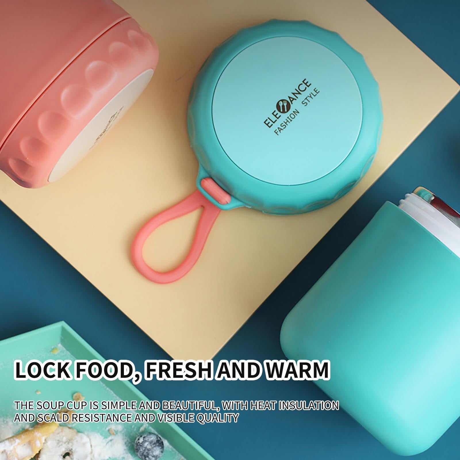 Aufmer Food Warm Thermal Leakproof Vacuum Stainless Reusable Lunch Box Green - Image 6